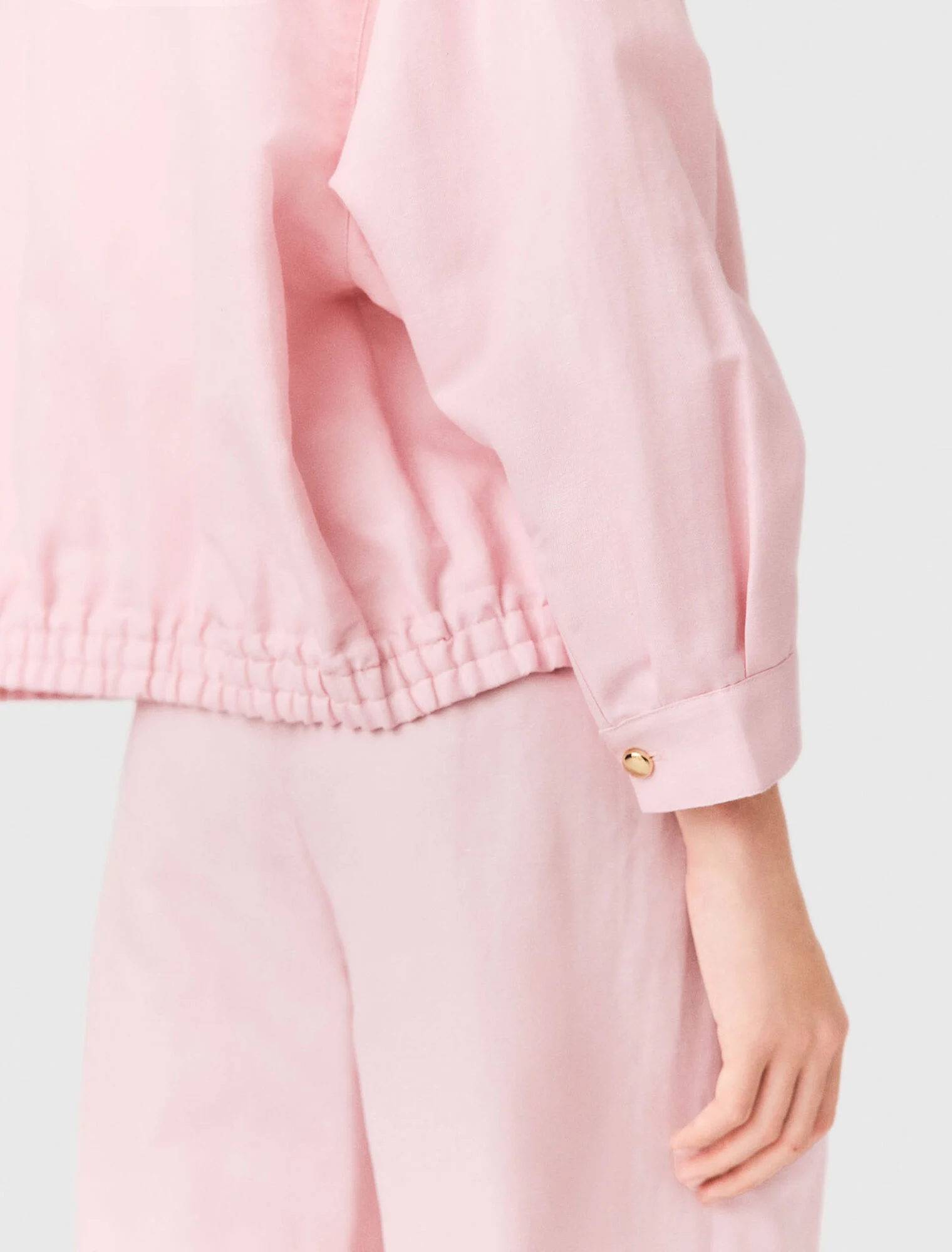 Linen blend bomber jacket - Pink
