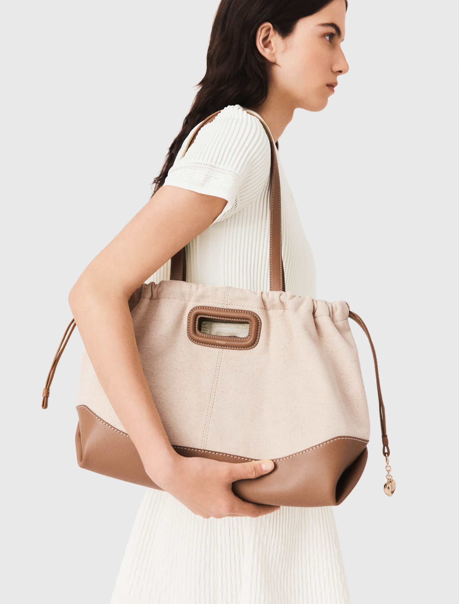 Milpli canvas and leather tote bag - Brown