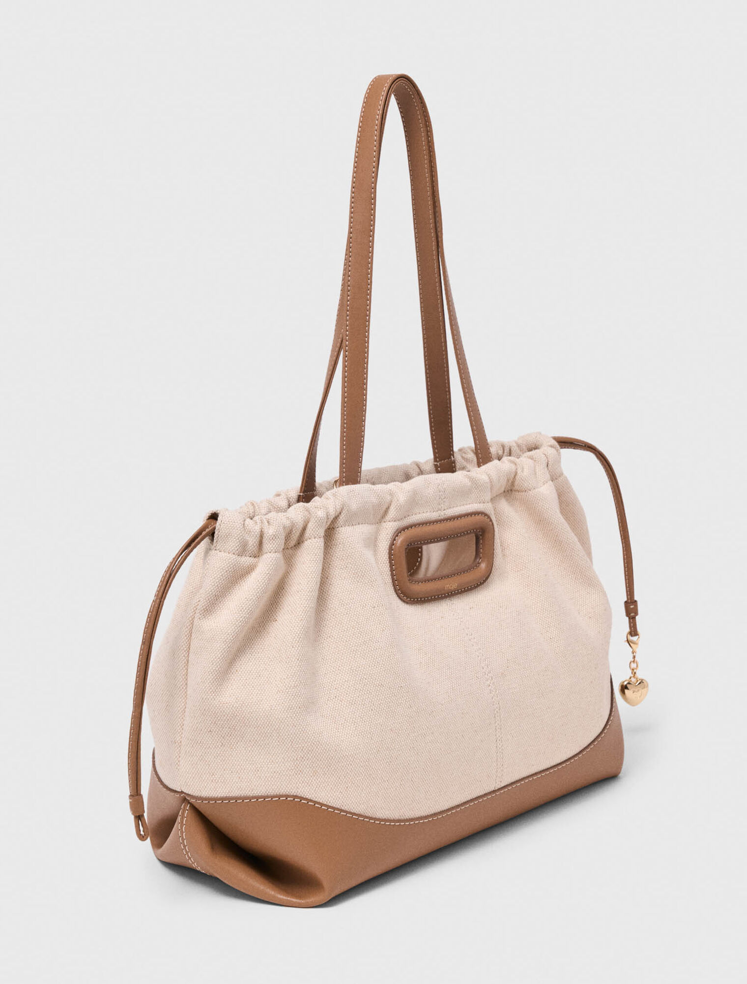 Milpli canvas and leather tote bag - Brown