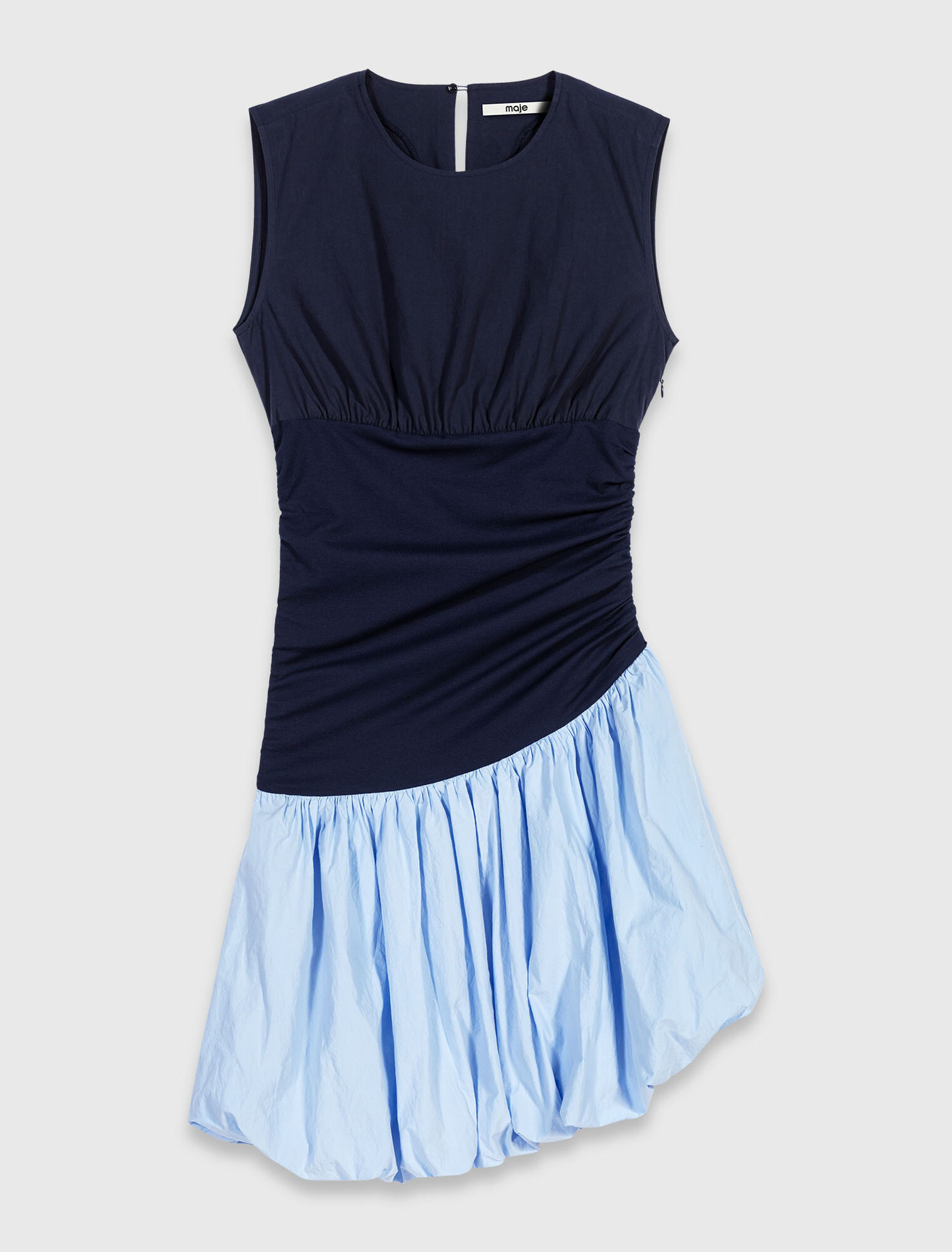 Jersey and cotton mix dress - Blue