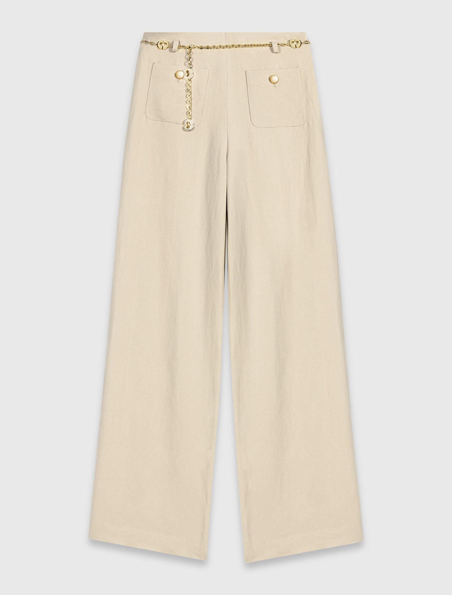 Linen blend suit trousers - Beige