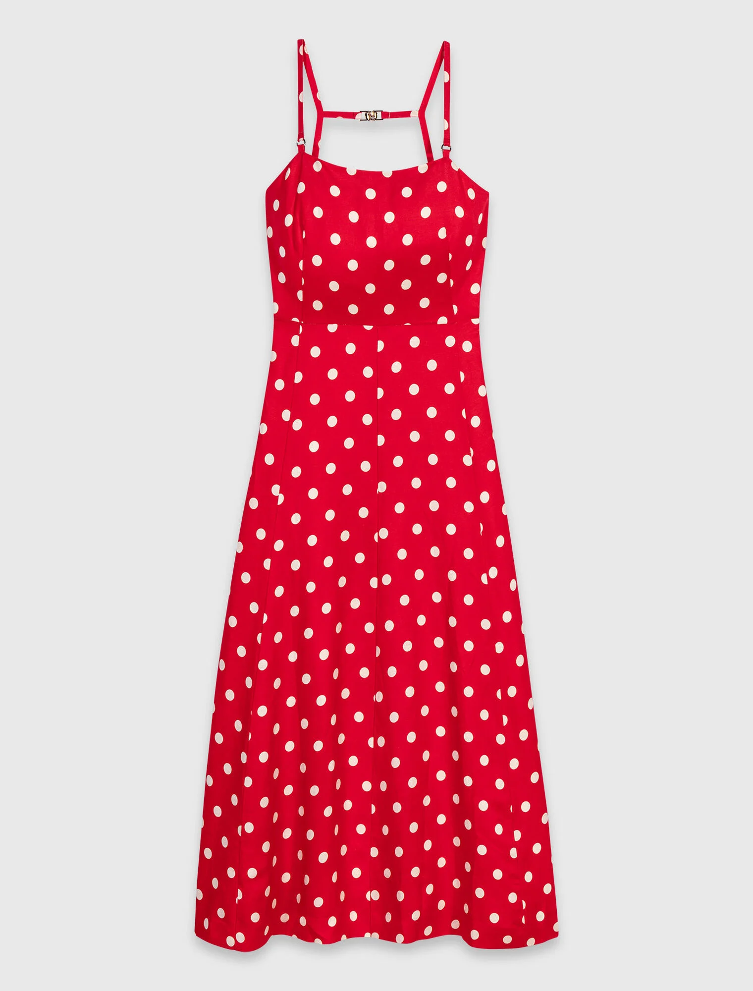 Backless linen-blend maxi dress - Red