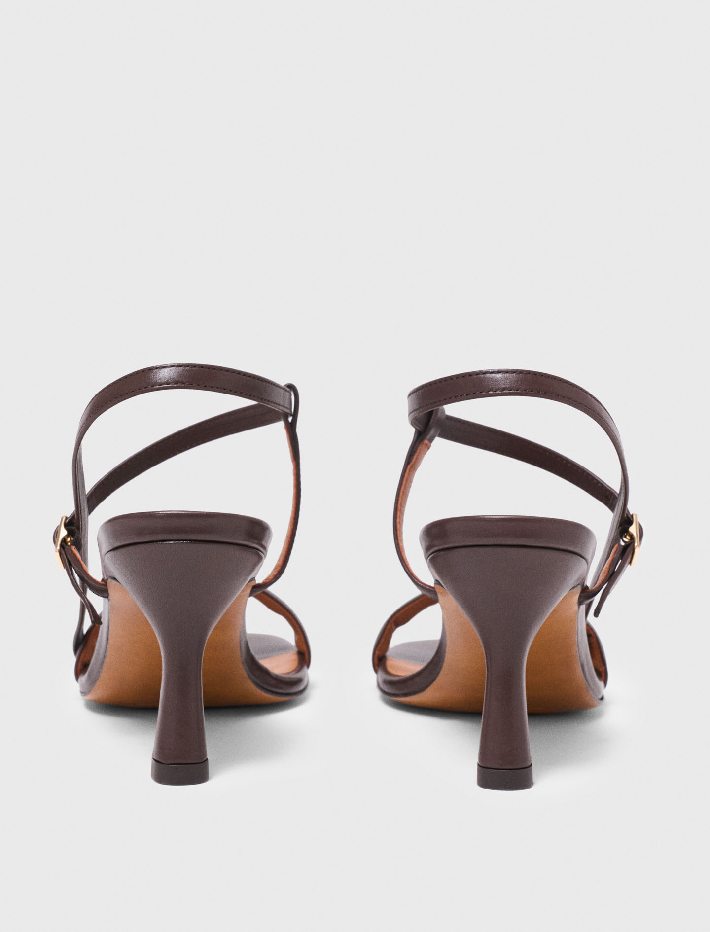 Strappy leather sandals - Brown