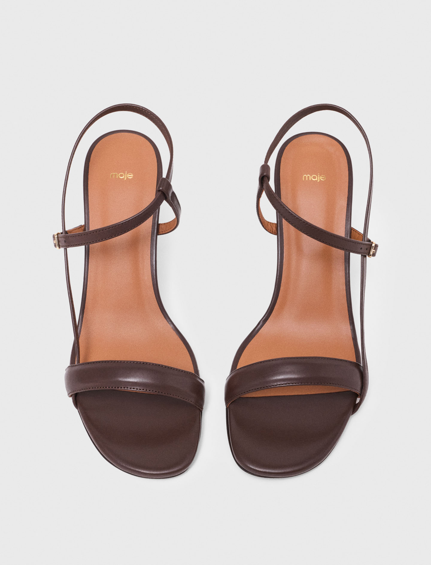 Strappy leather sandals - Brown