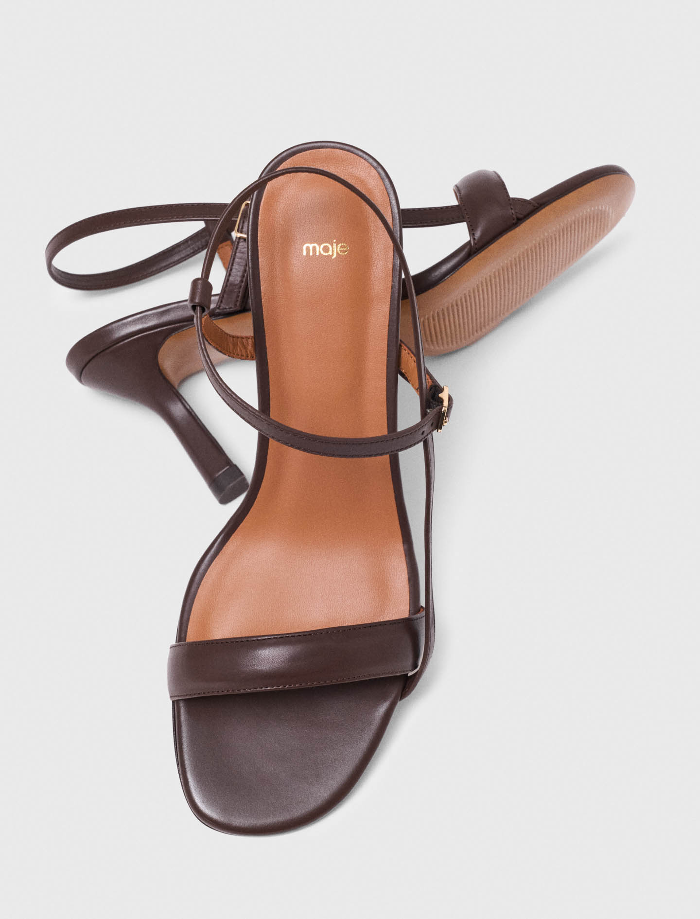 Strappy leather sandals - Brown