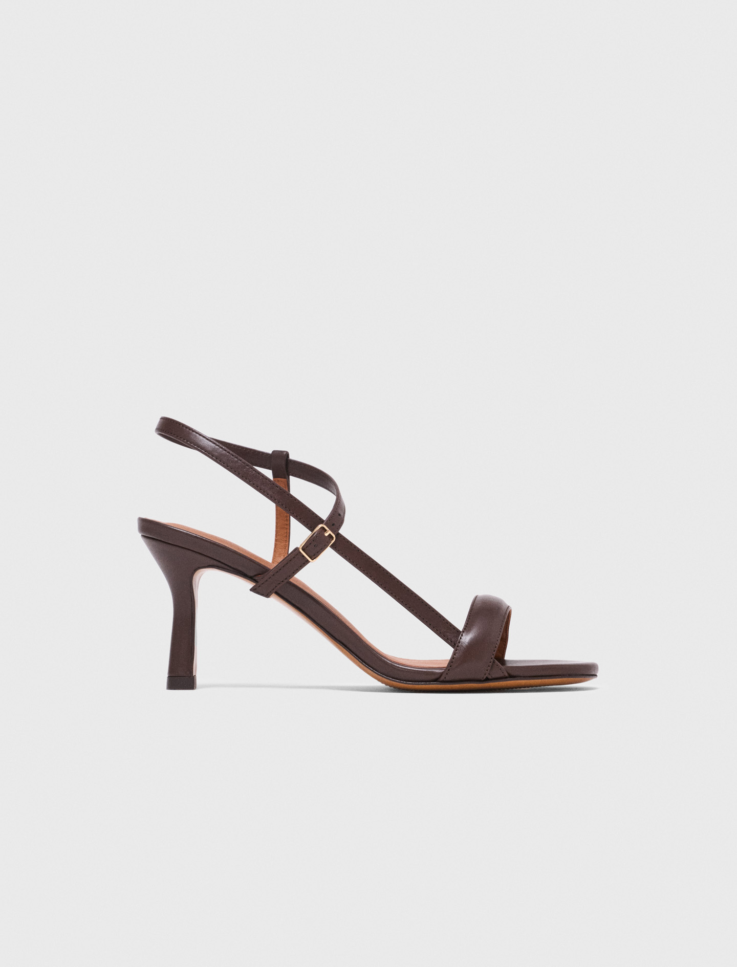 Strappy leather sandals - Brown