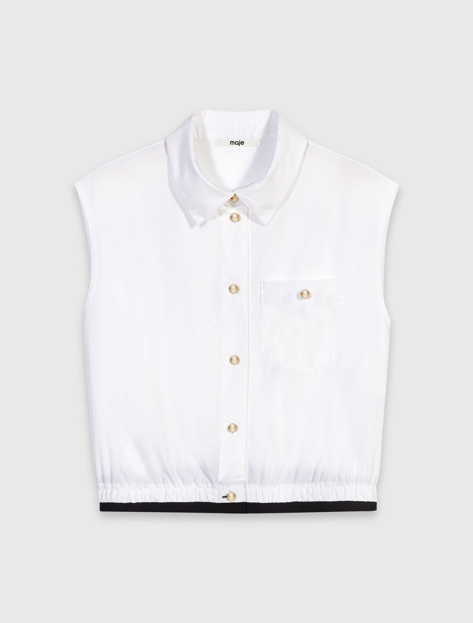 Cropped sleeveless shirt - White