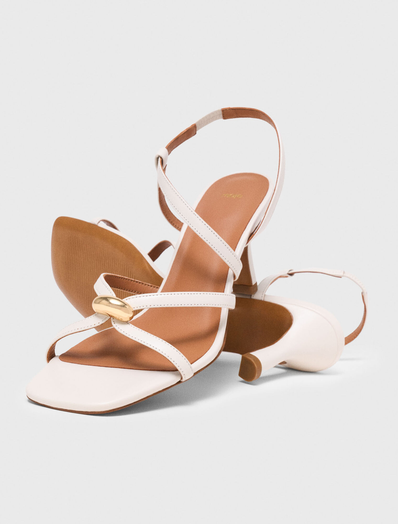 Multi-strap leather sandals - Ecru