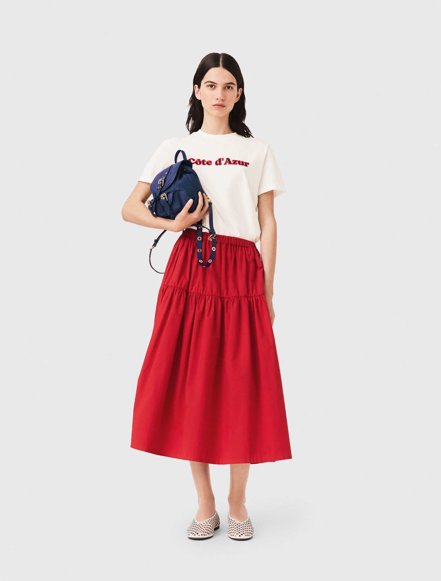 Long gathered skirt - Red