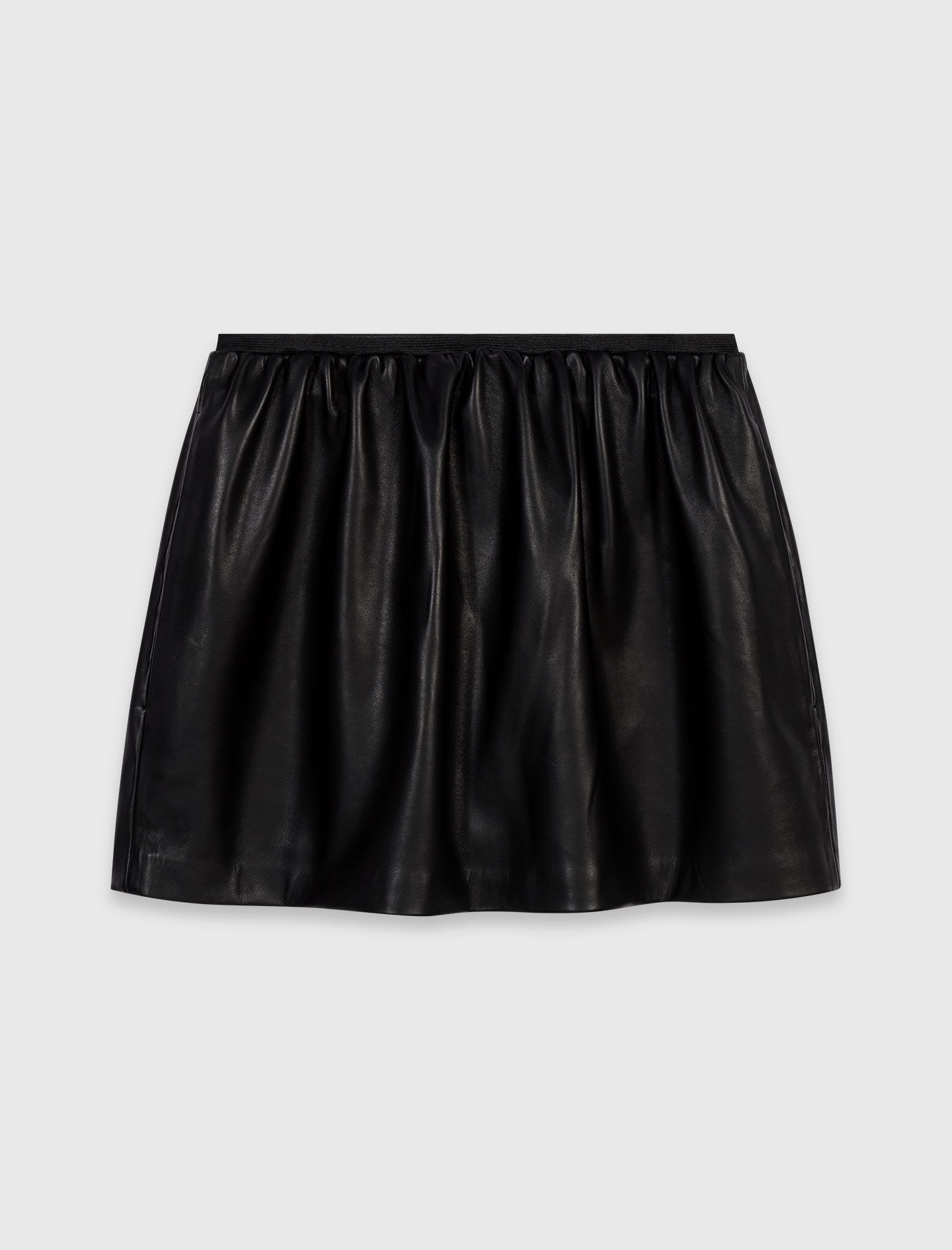 Short leather skirt - Black