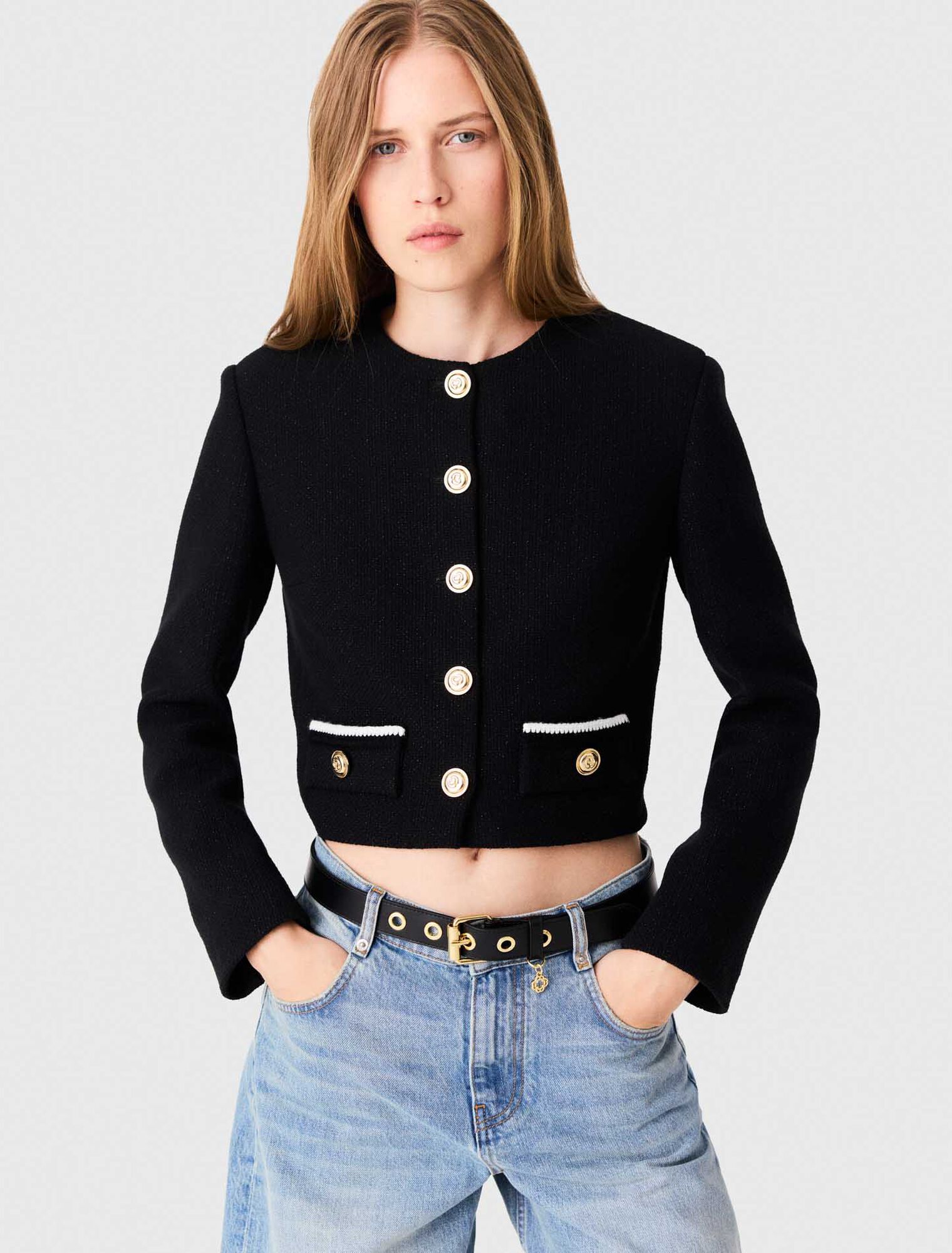 Short tweed jacket - Black