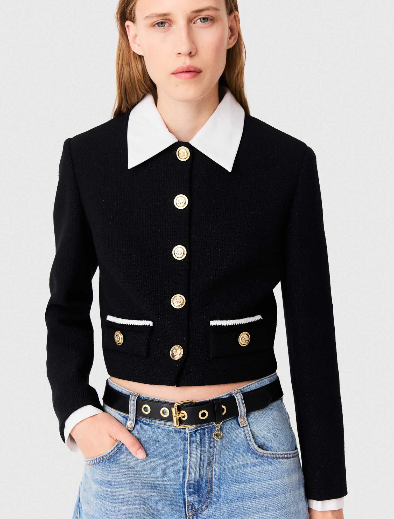 Short tweed jacket - Black
