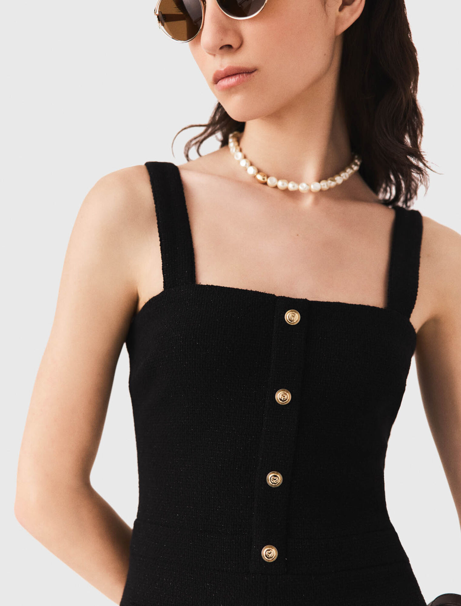 Tweed playsuit - Black