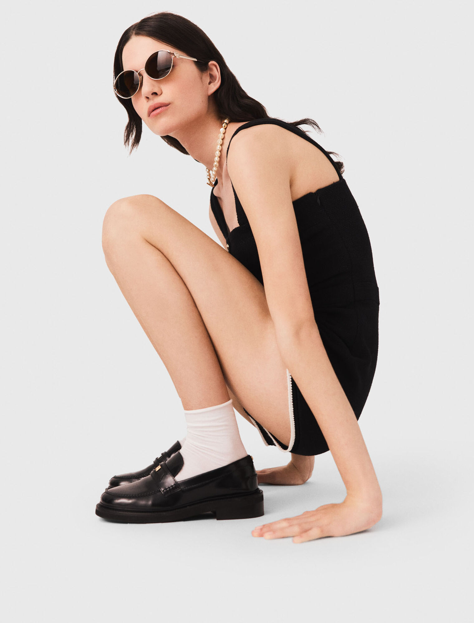 Tweed playsuit - Black