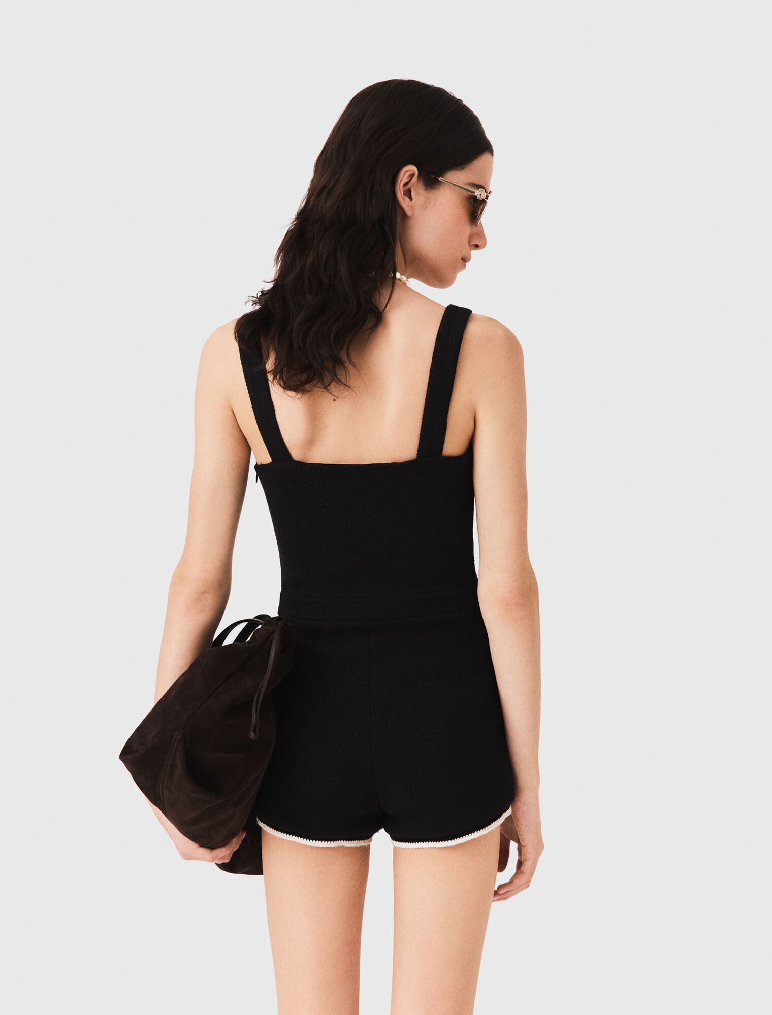 Tweed playsuit - Black