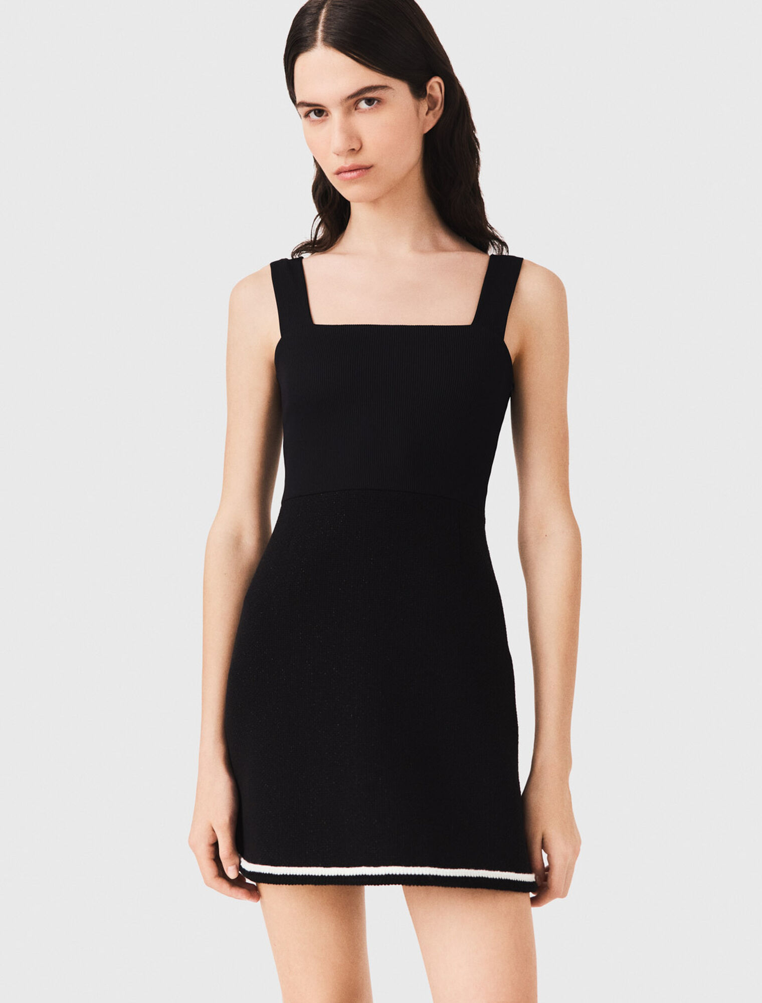 2-in-1 tweed dress - Black