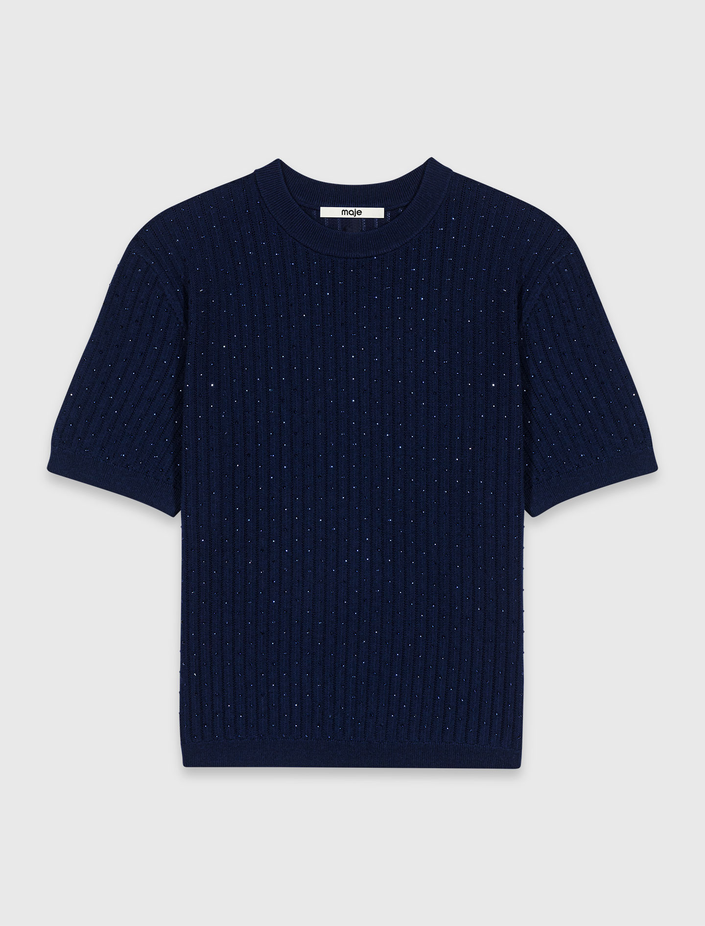 Tonal rhinestone jumper - Navy