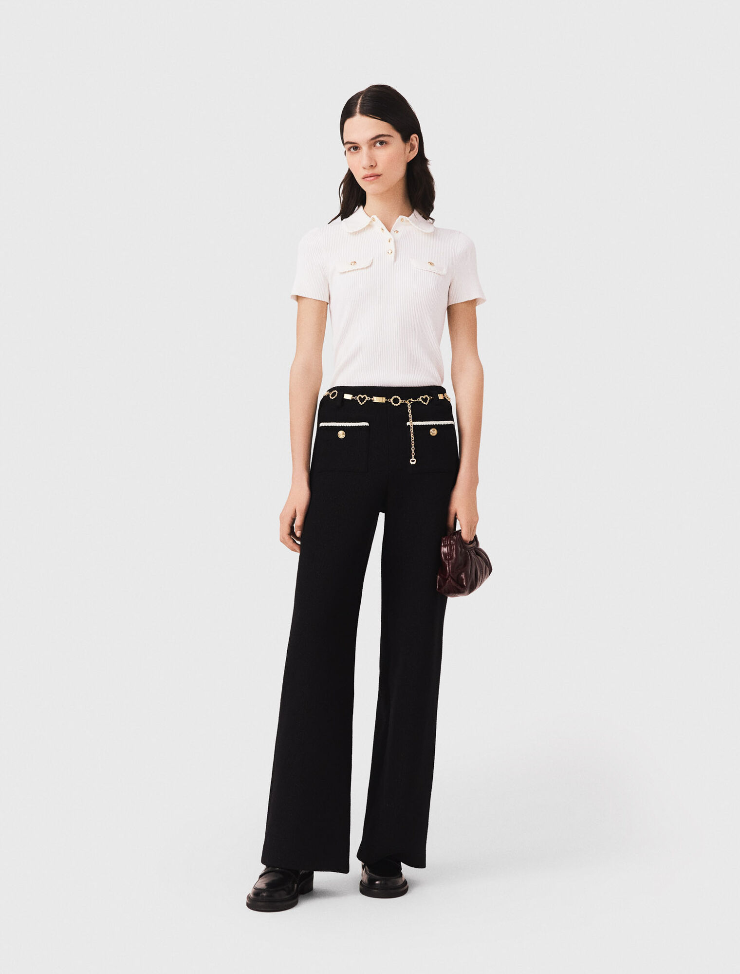 Lurex tweed trousers - Black