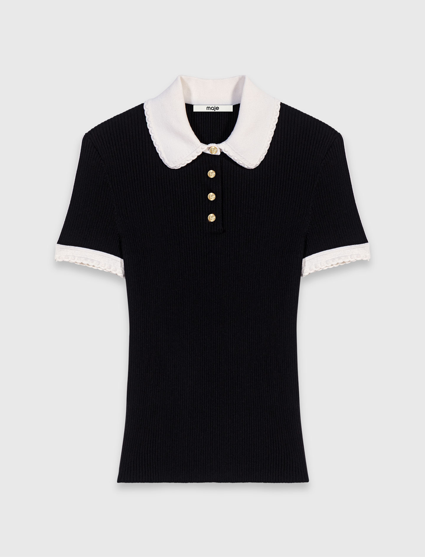 Short-sleeved polo shirt - Black