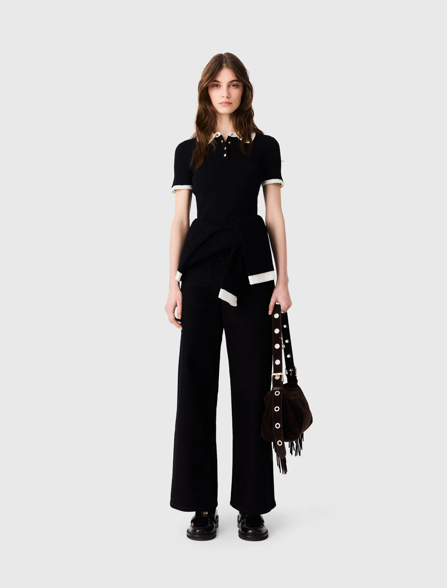 Short-sleeved polo shirt - Black