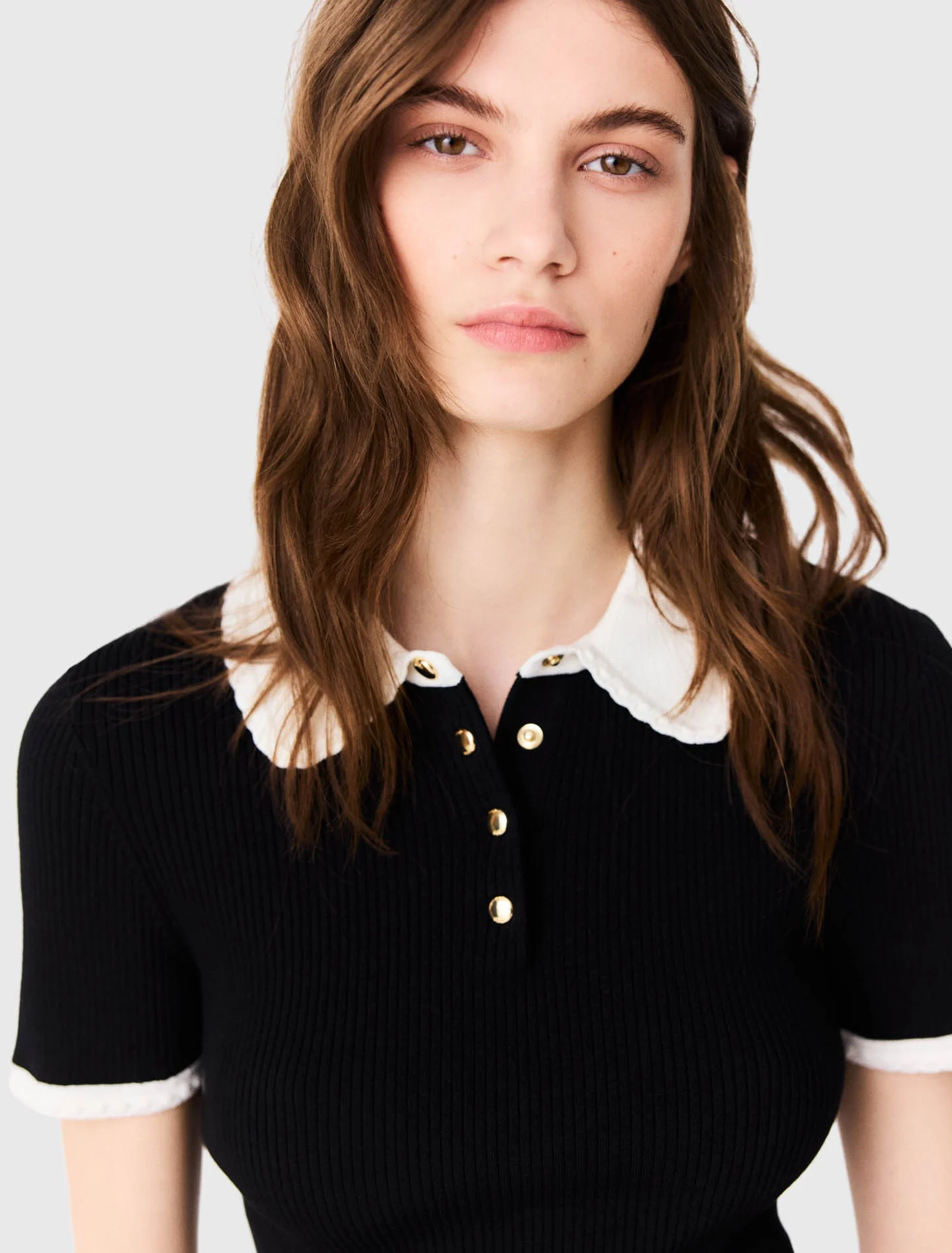 Short-sleeved polo shirt - Black
