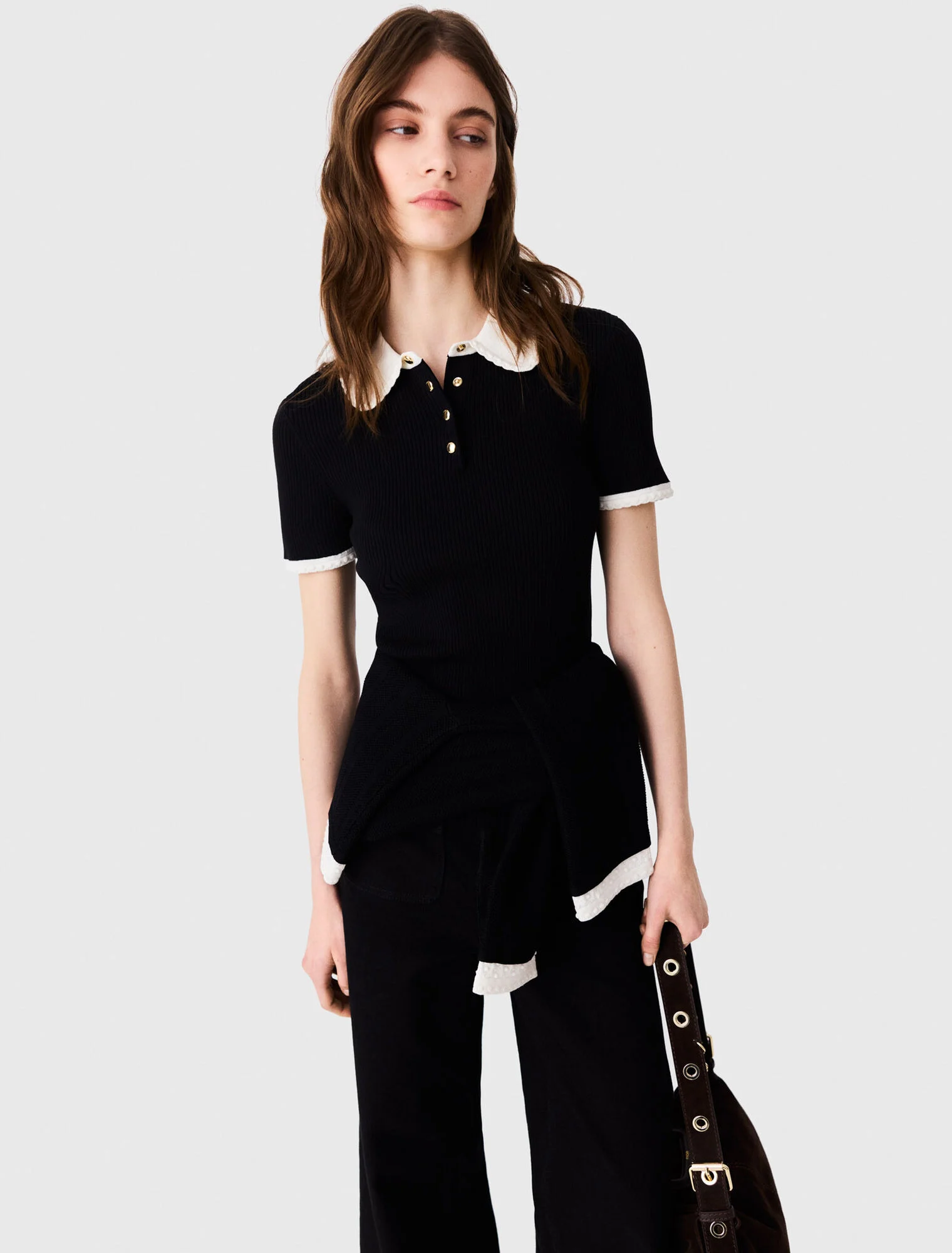 Short-sleeved polo shirt - Black