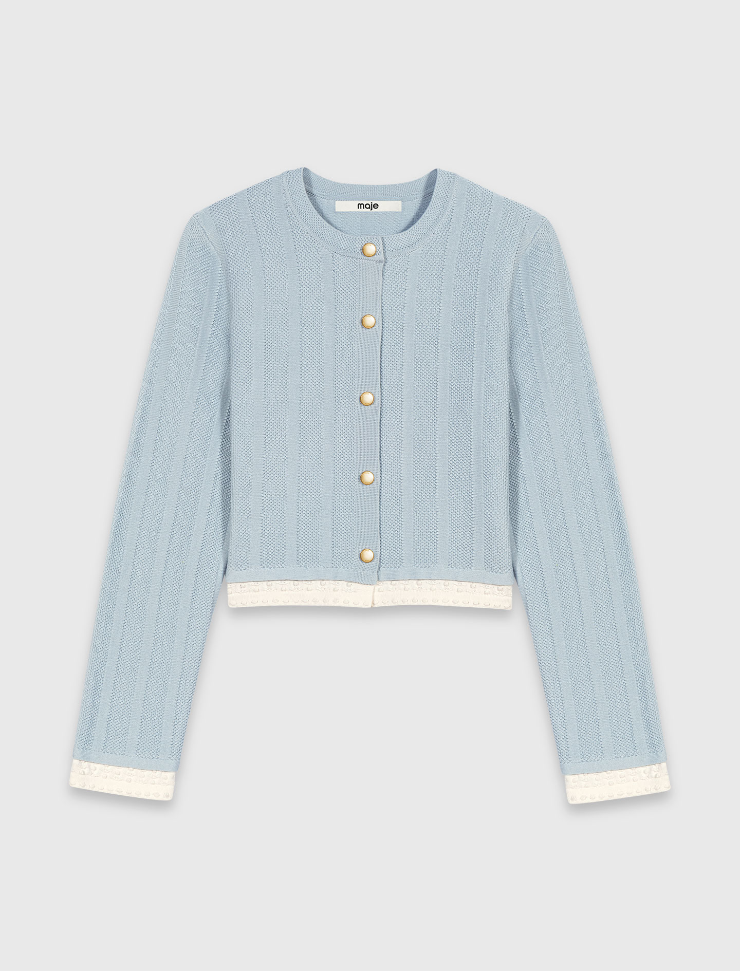 Cardigan with contrast band - Blue