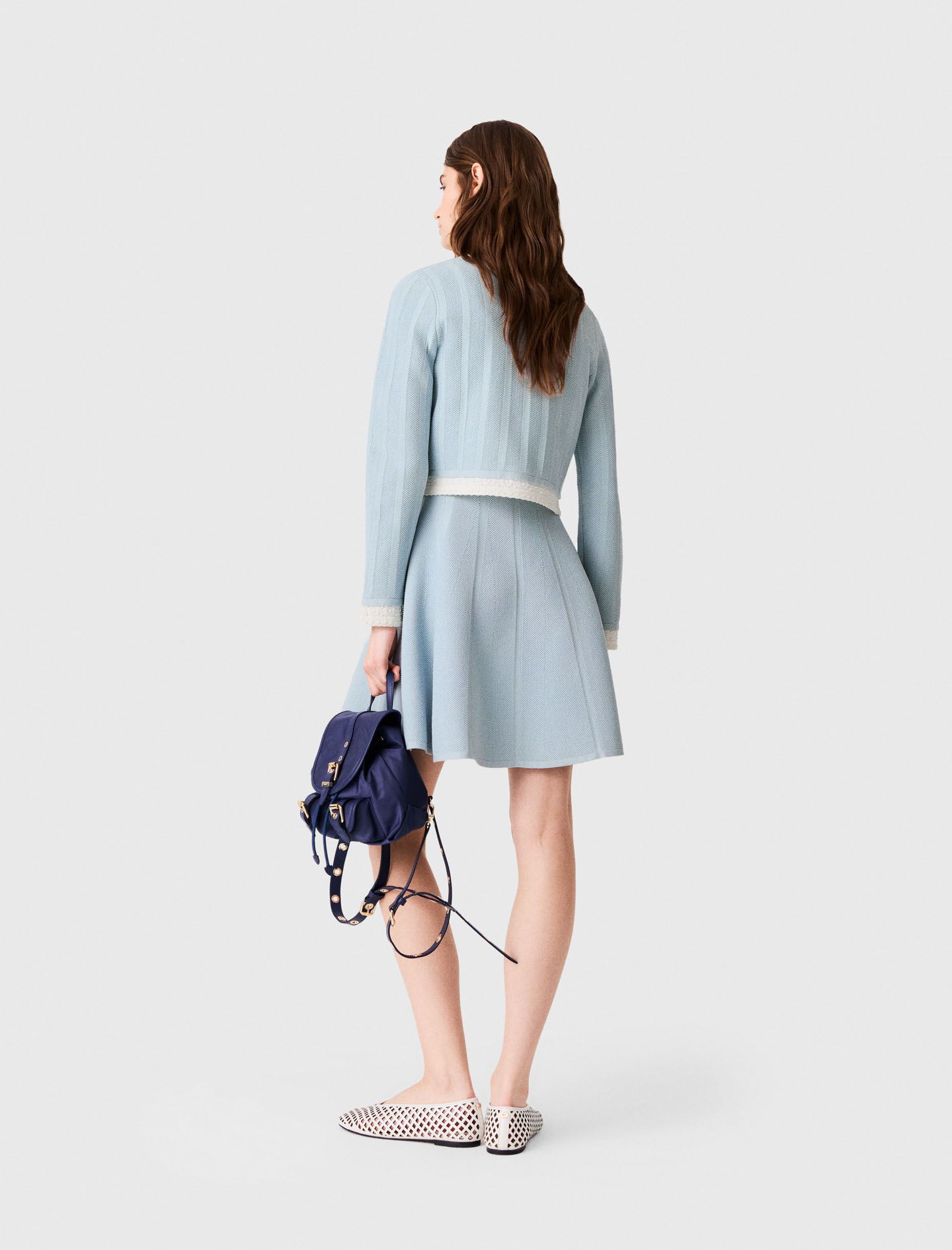 Cardigan with contrast band - Blue
