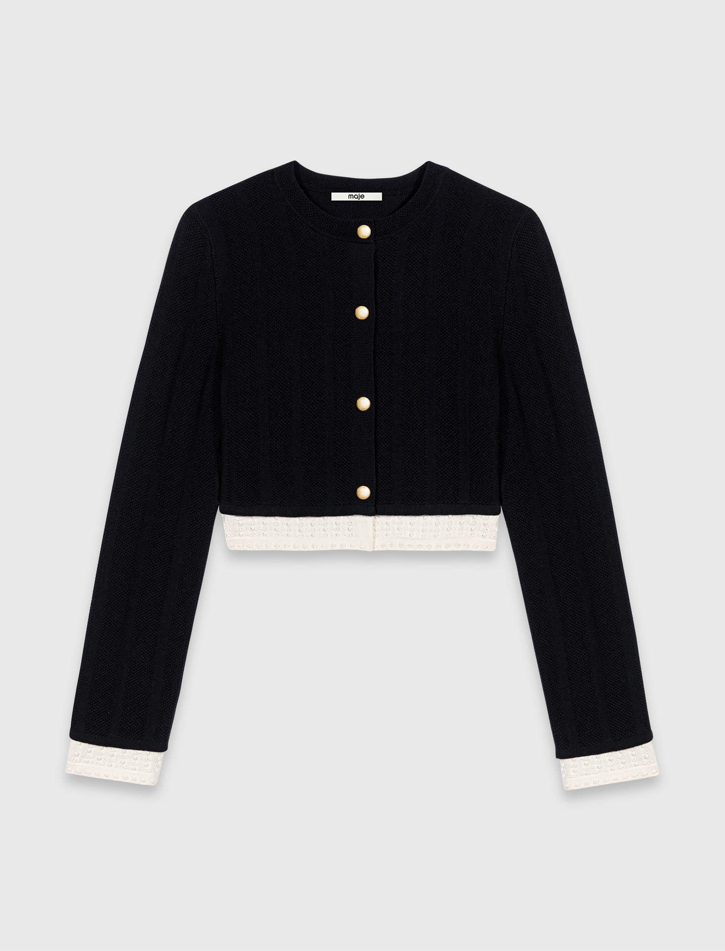 Cardigan with contrast band - Black