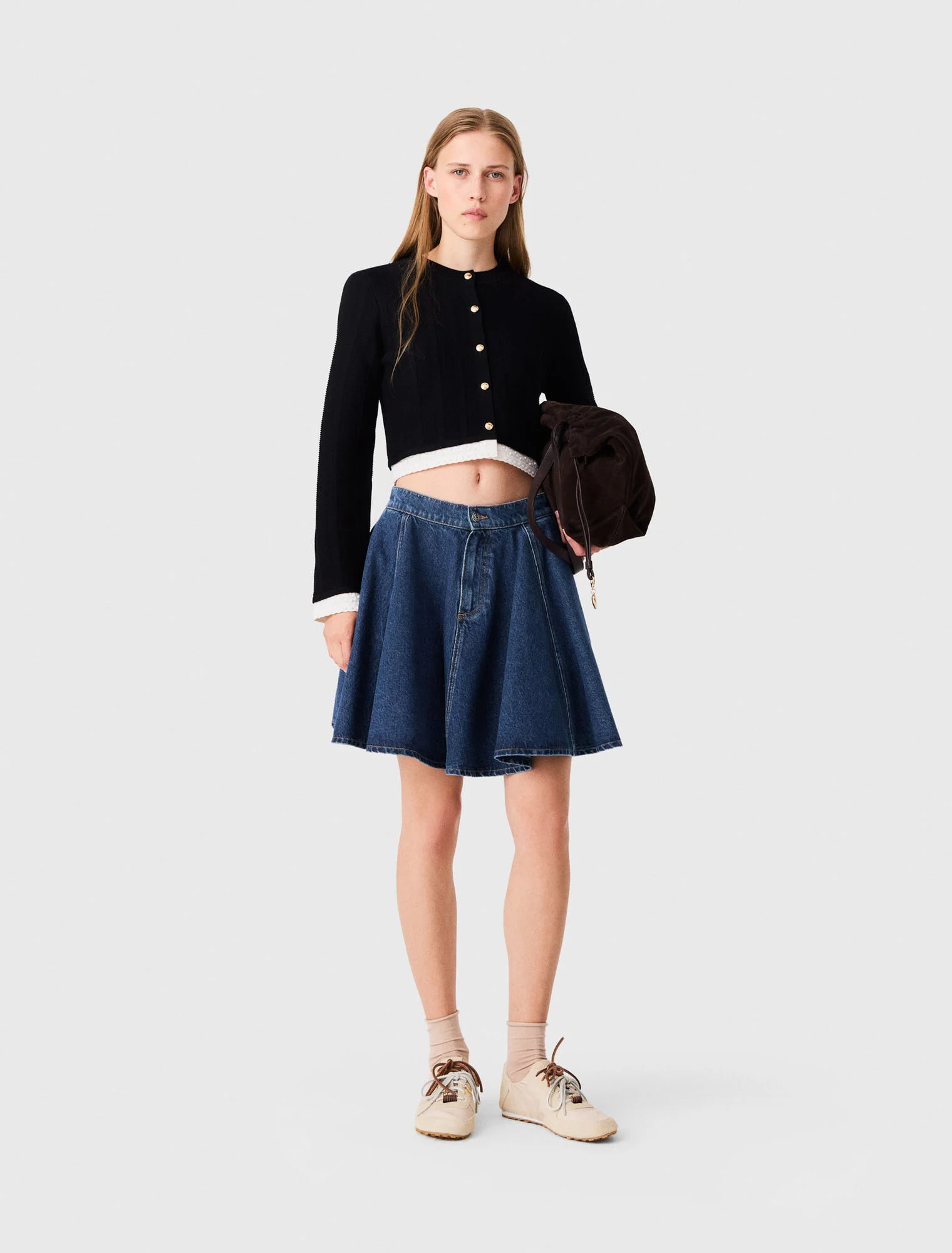 Cardigan with contrast band - Black