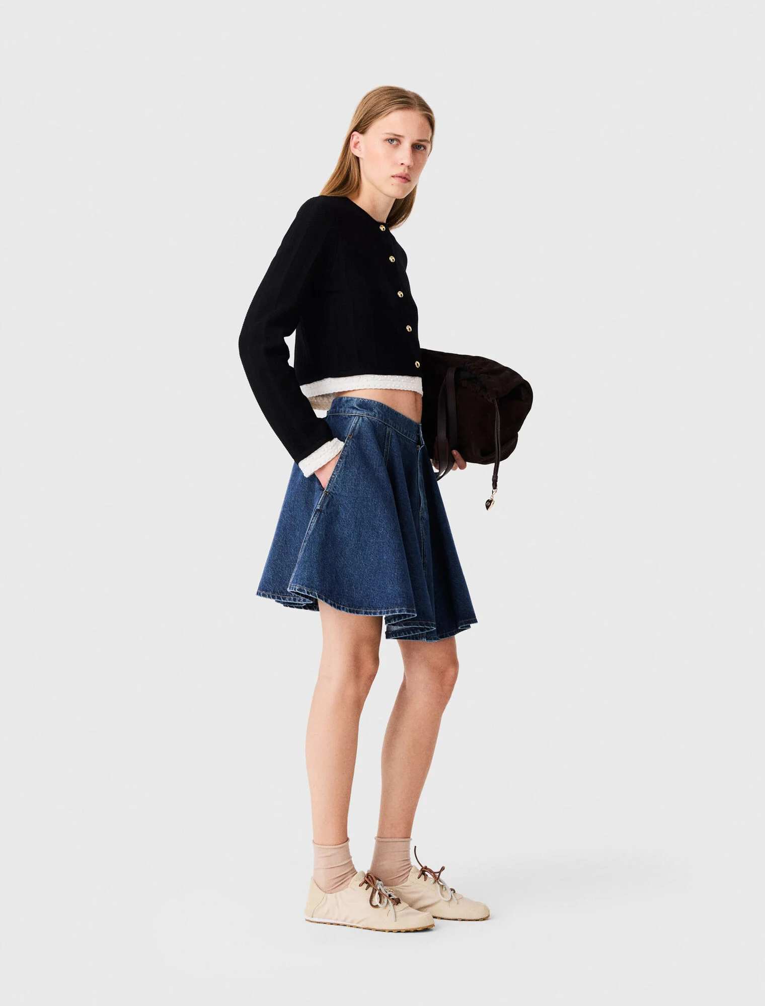 Cardigan with contrast band - Black