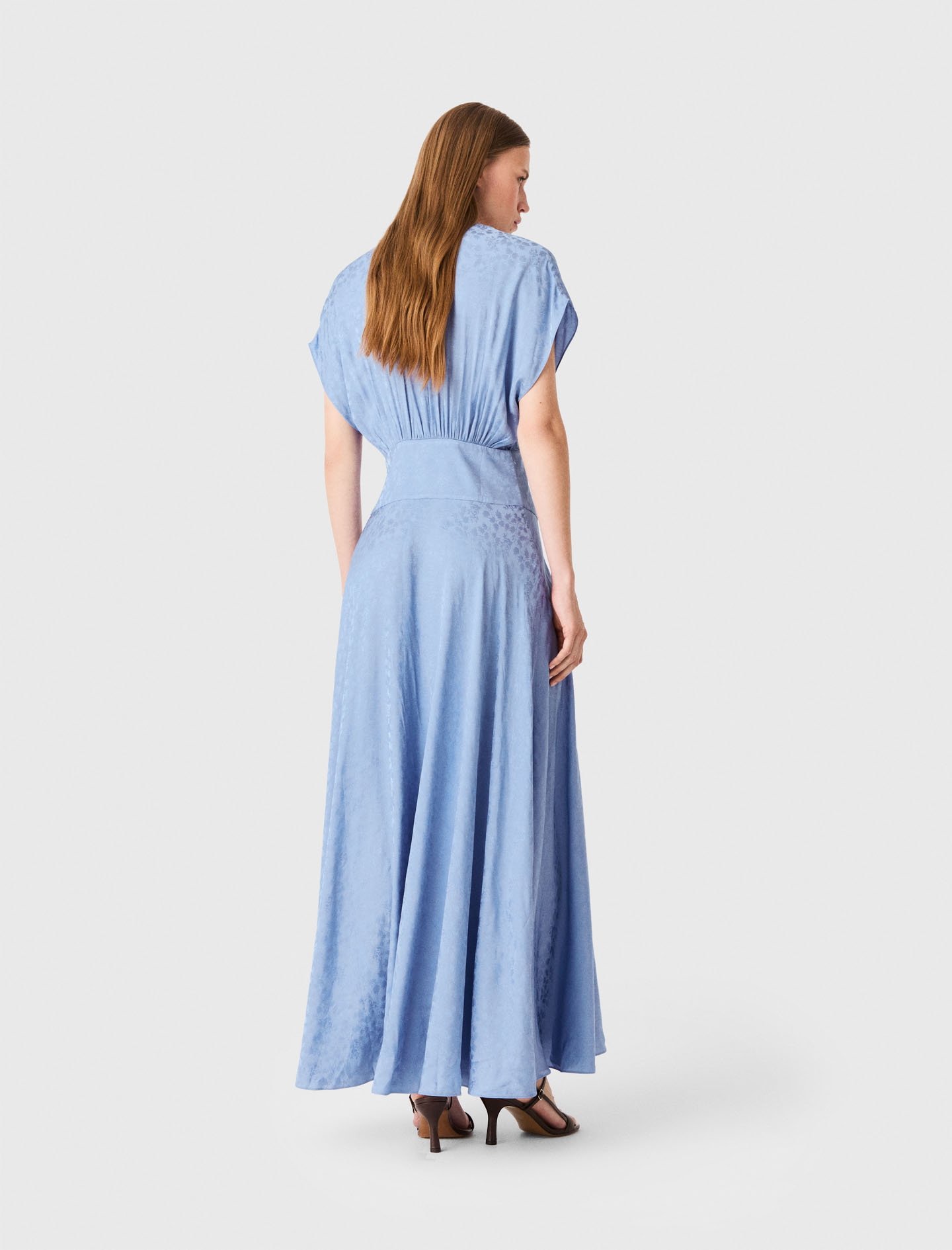 Patterned jacquard maxi dress - Blue