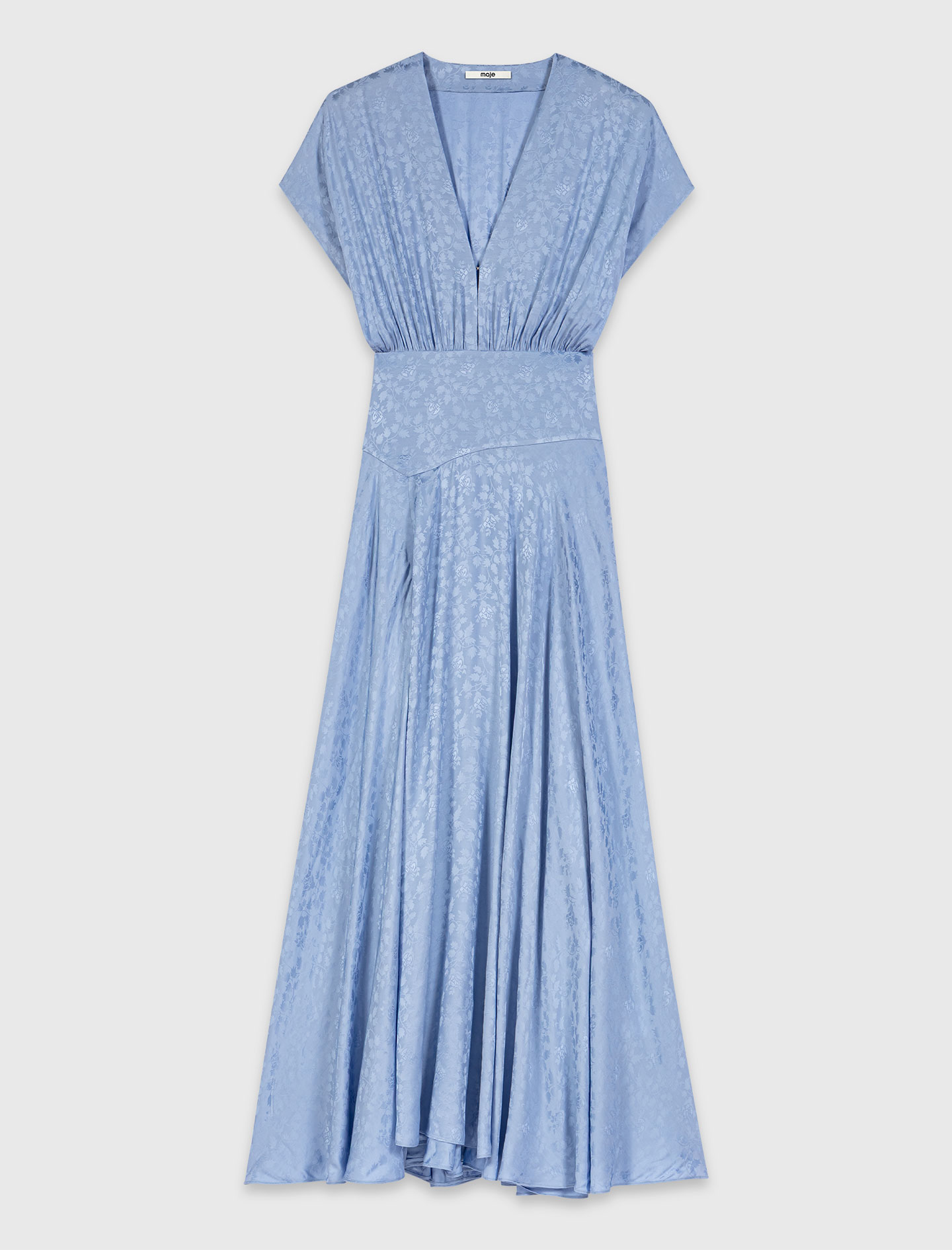 Patterned jacquard maxi dress - Blue