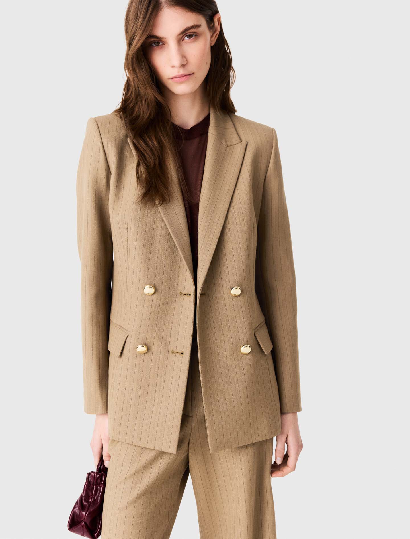 Double-breasted suit jacket - Beige