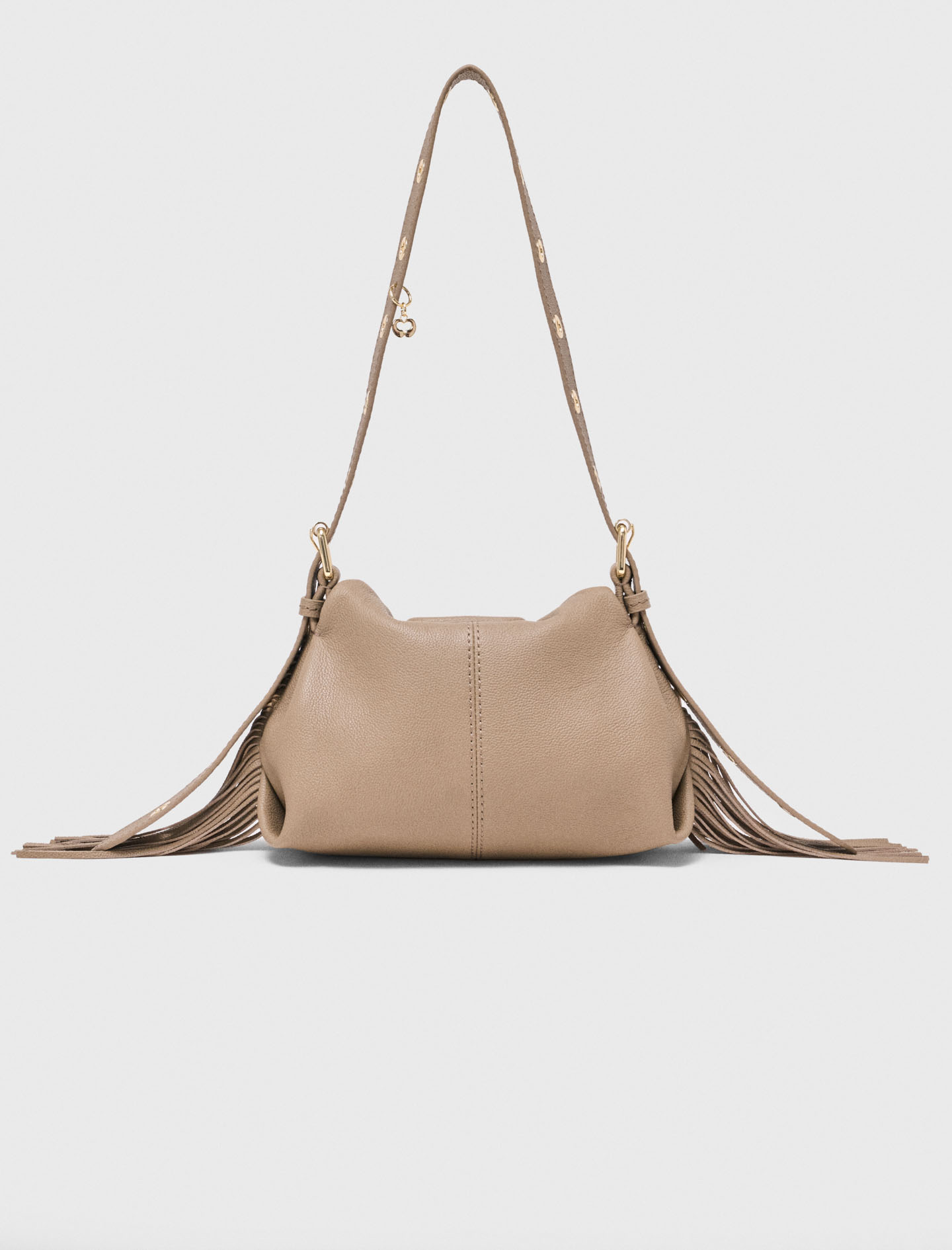 Grained leather mini Miss M bag - Brown