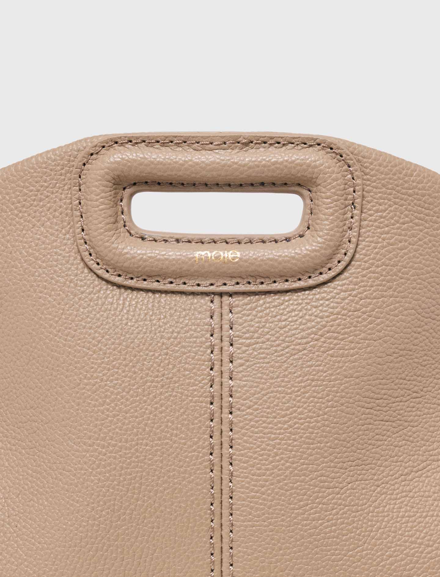Grained leather mini Miss M bag - Brown