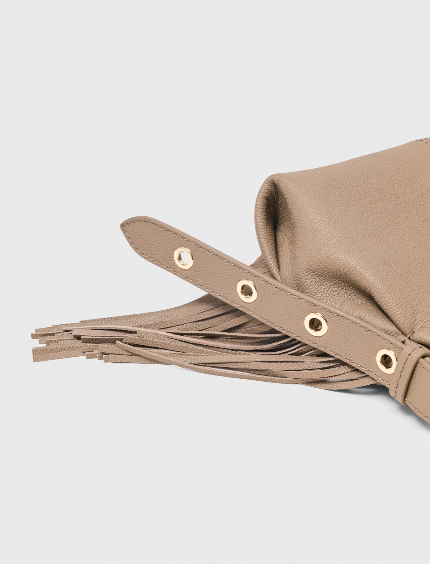 Grained leather mini Miss M bag - Brown
