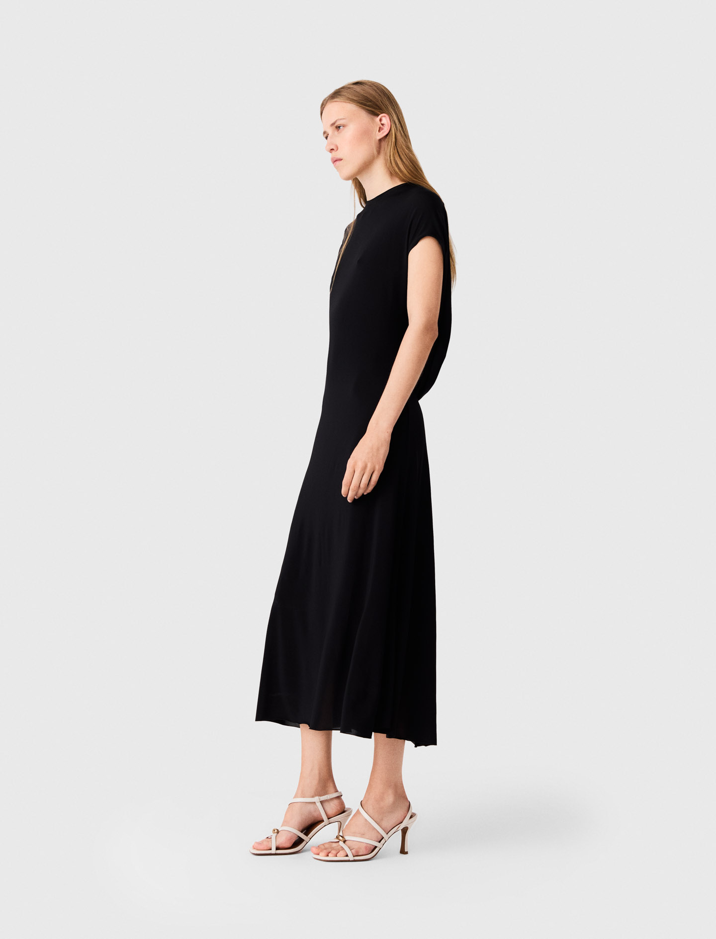 Cowl-back maxi dress - Black