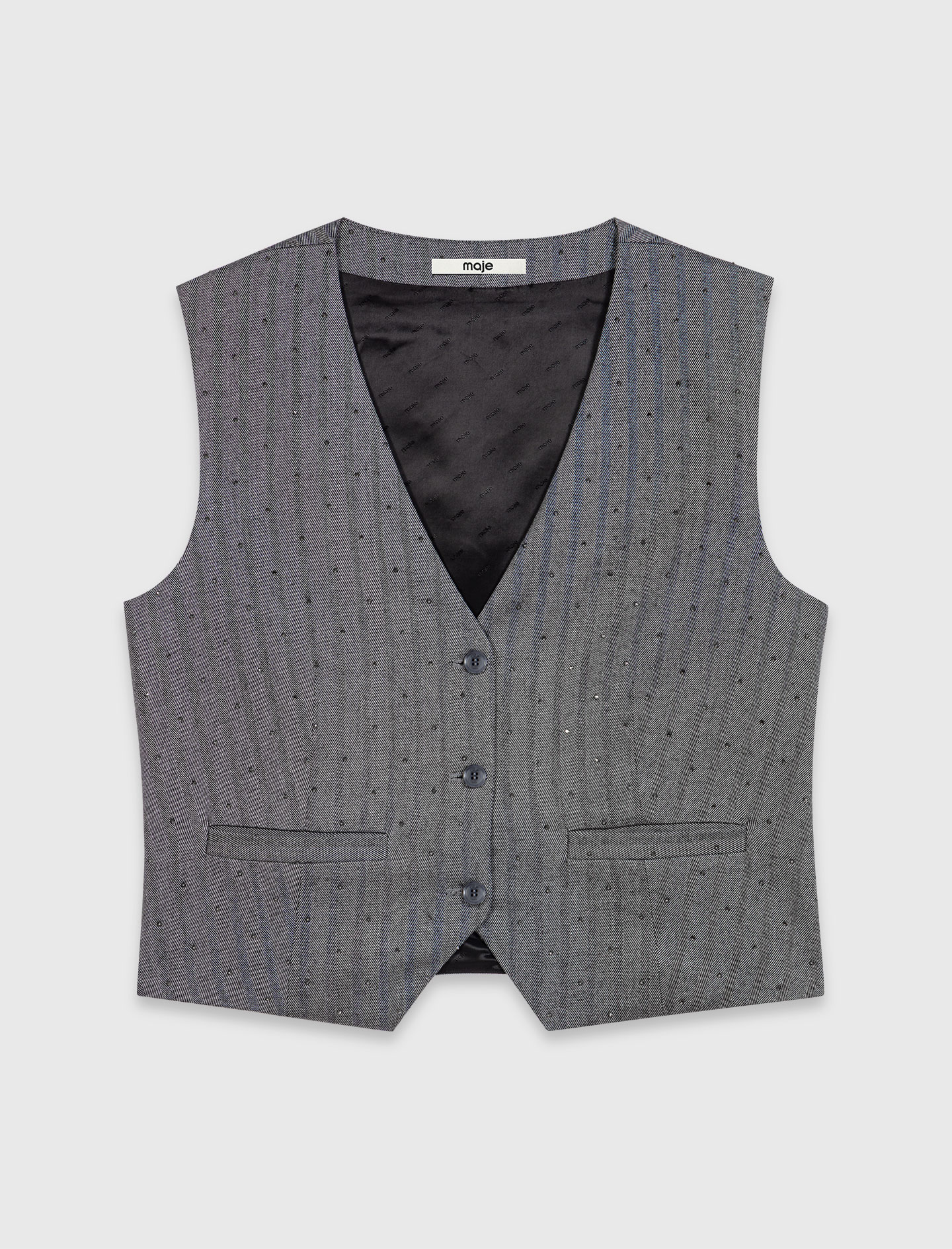 Tailored rhinestone jacket - Grey