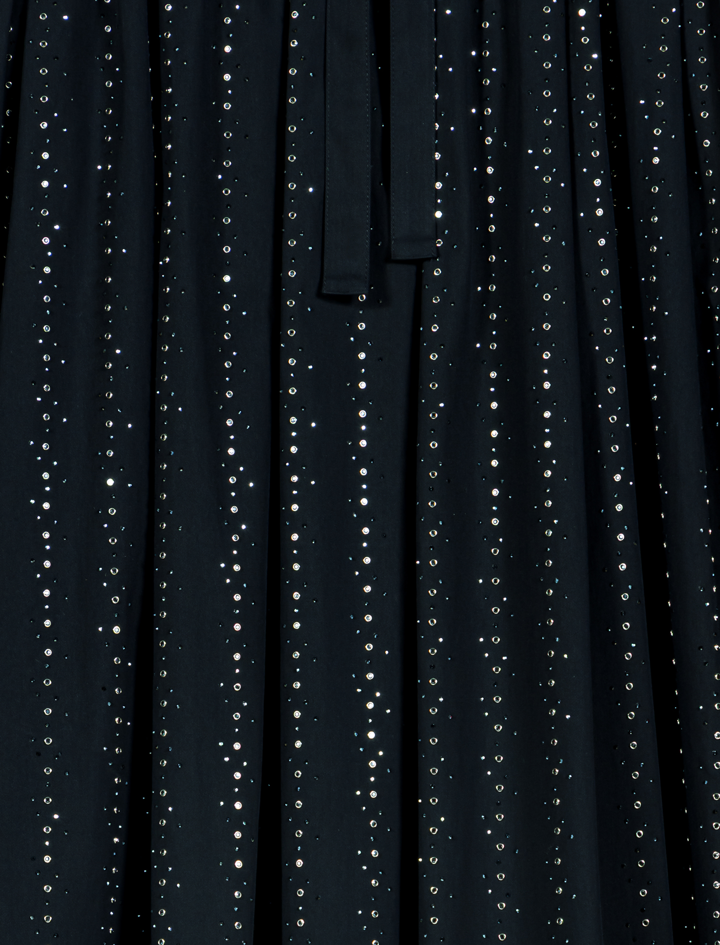 Long rhinestone cotton skirt - Navy