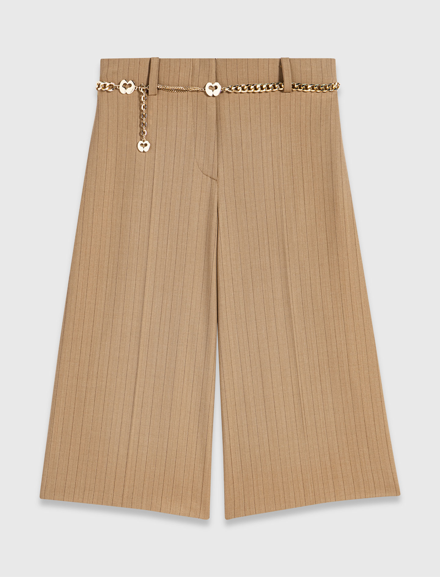 Tailored pleated Bermuda shorts - Beige