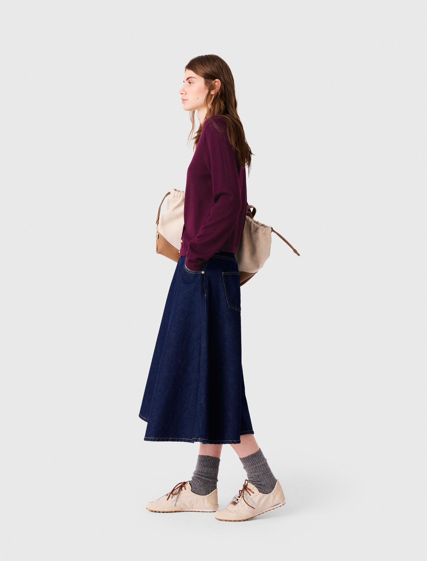 Cardigan with embroidered logo - Mauve