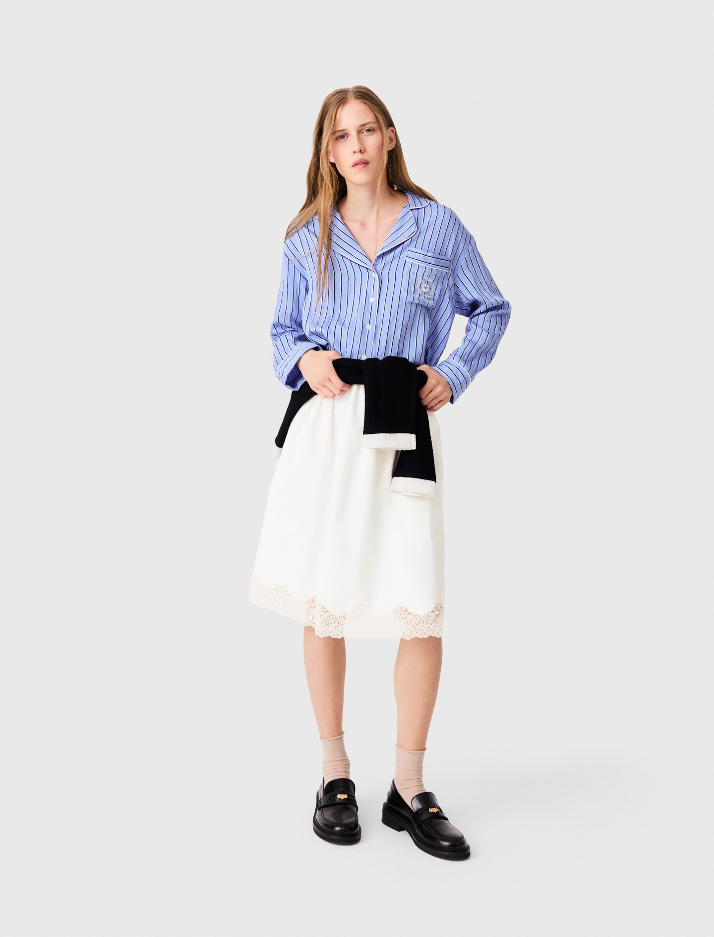 Tailored shorts with lurex - White