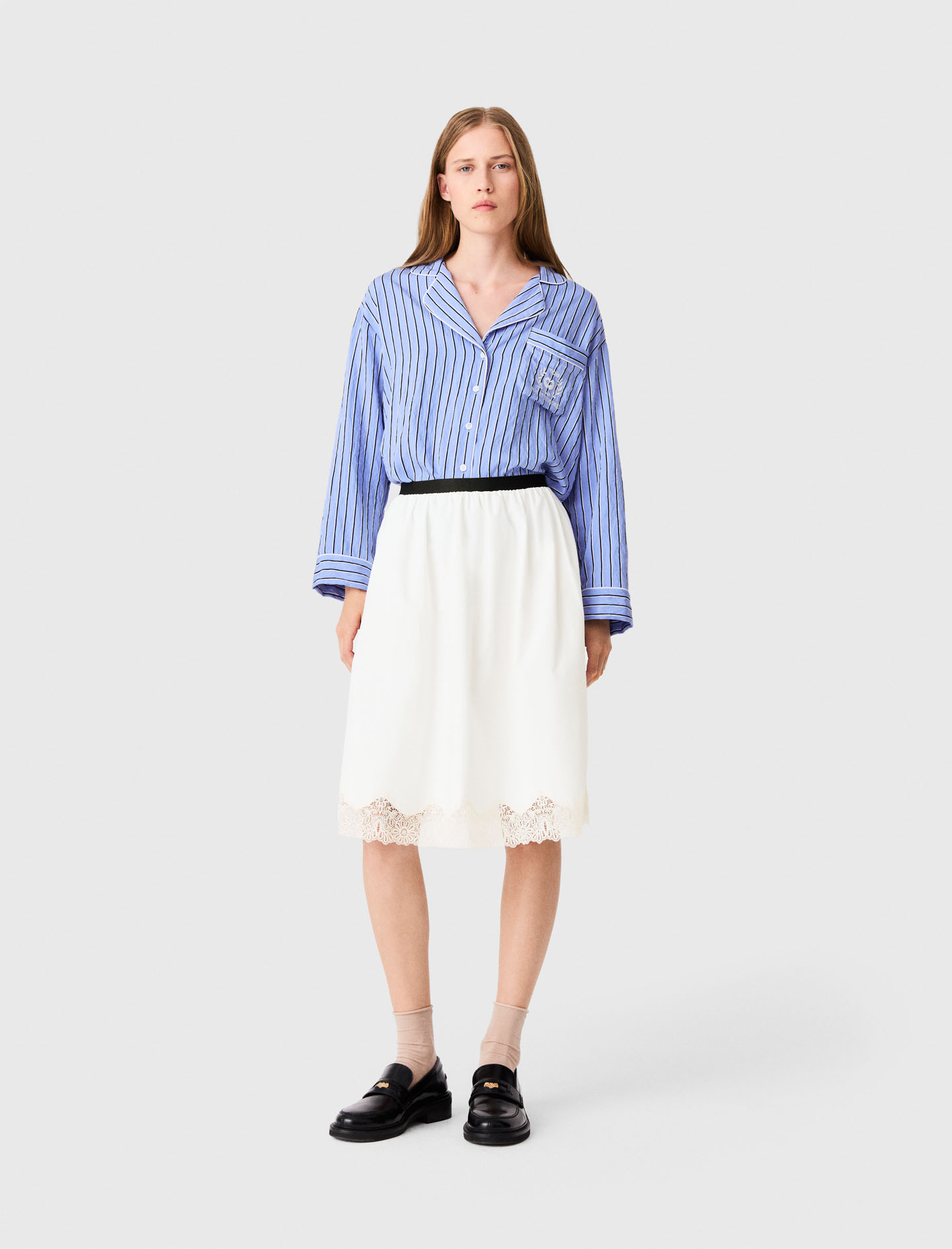 Tailored shorts with lurex - White