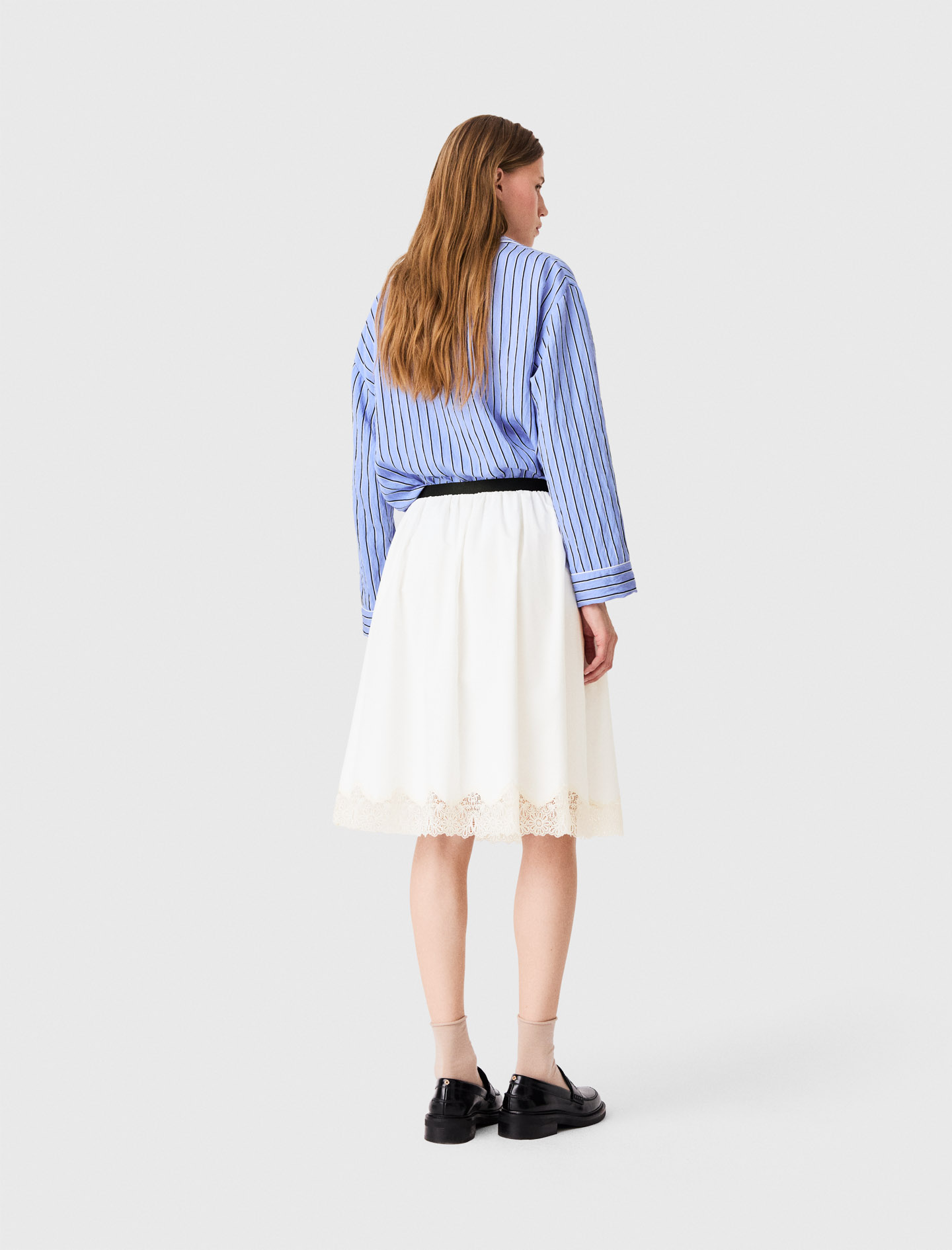 Tailored shorts with lurex - White