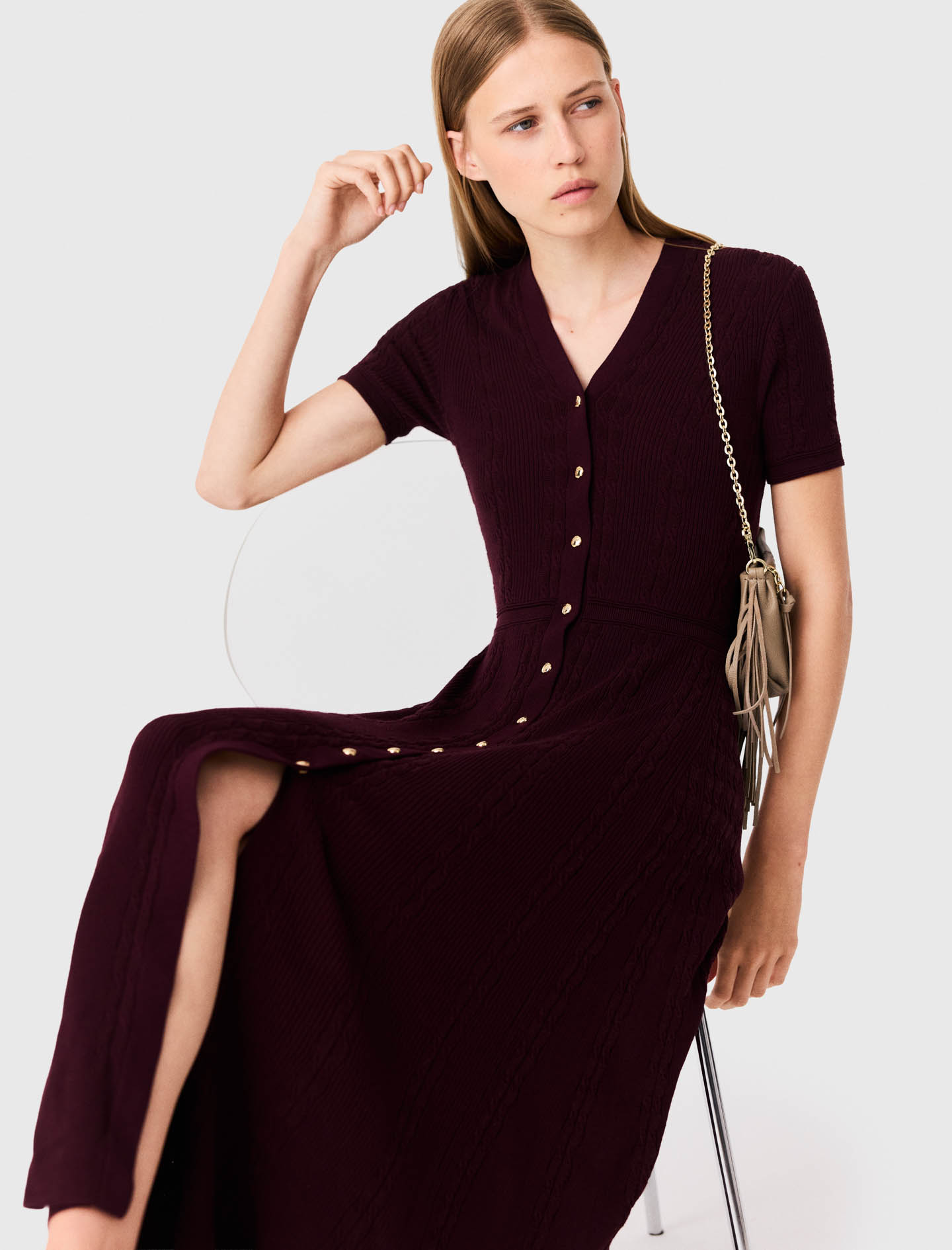 Knit maxi dress - Bordeaux