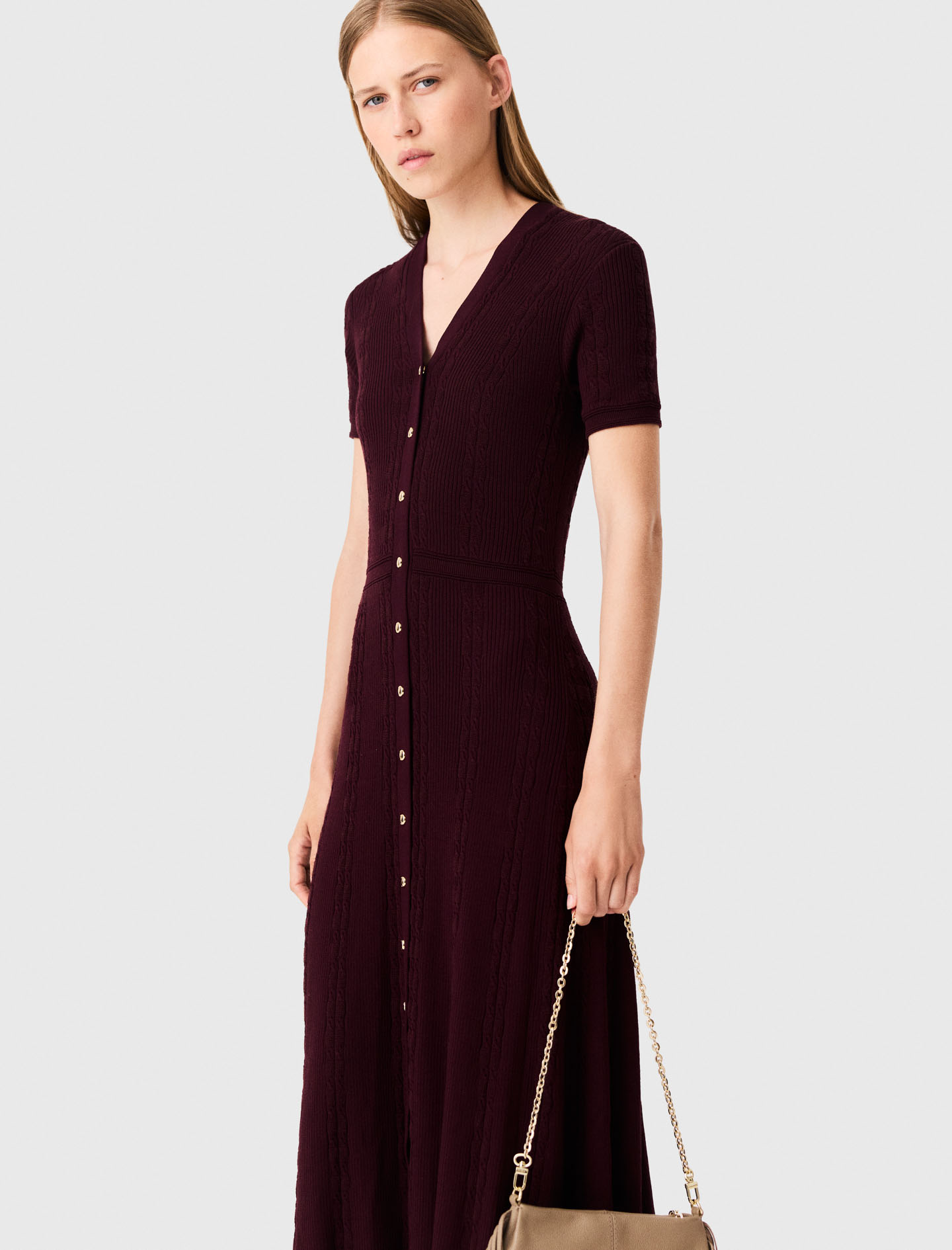 Knit maxi dress - Bordeaux