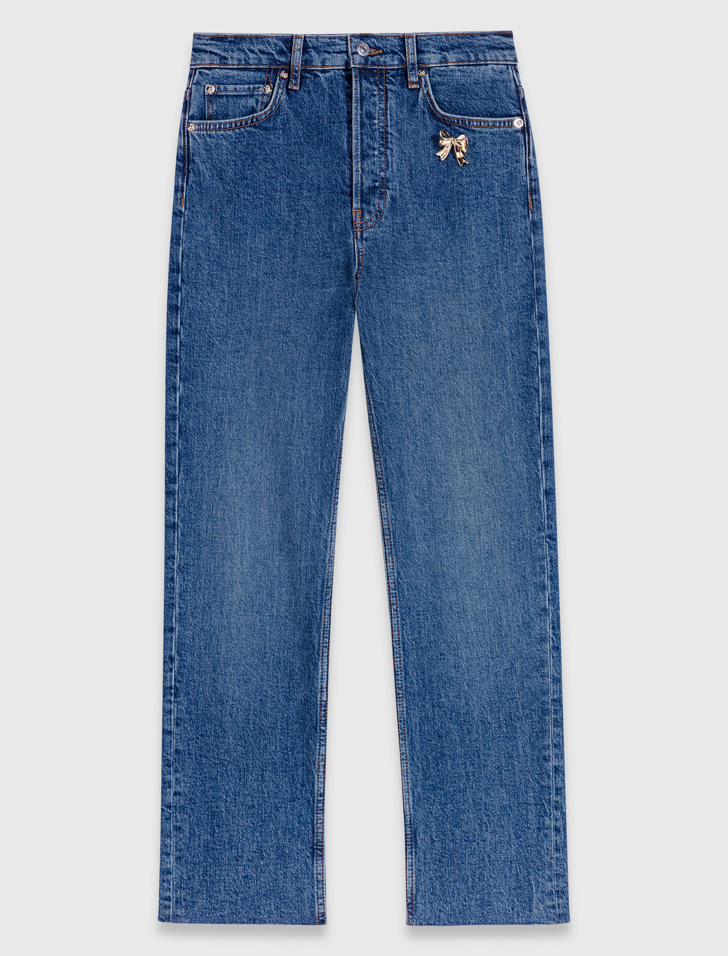 Skinny jeans with brooch - Blue
