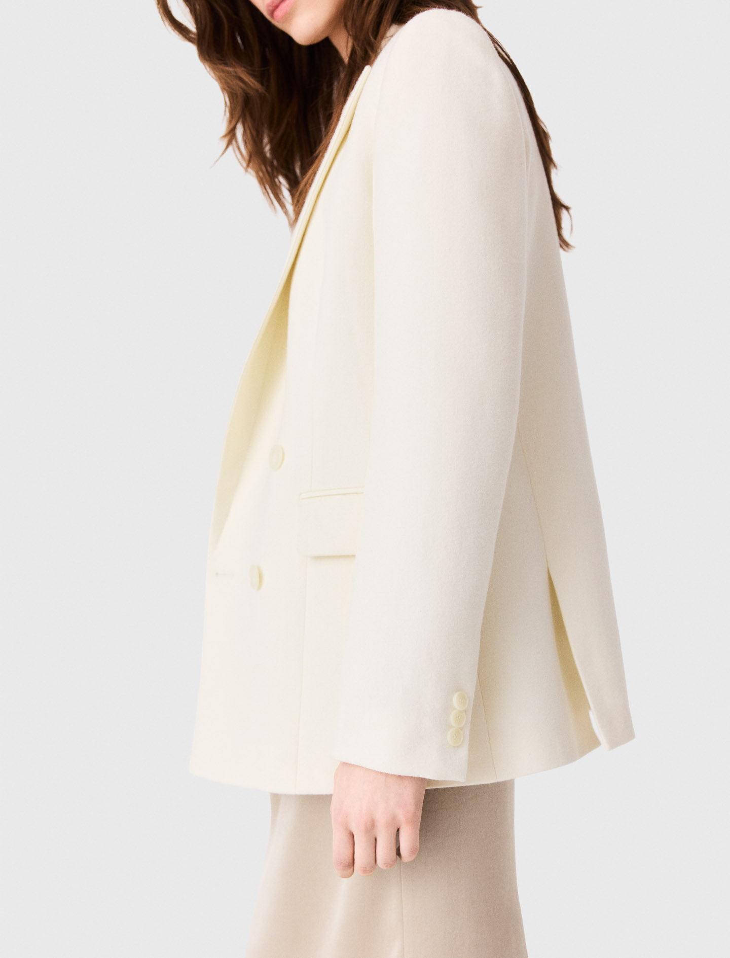 Double-breasted suit jacket - Ecru