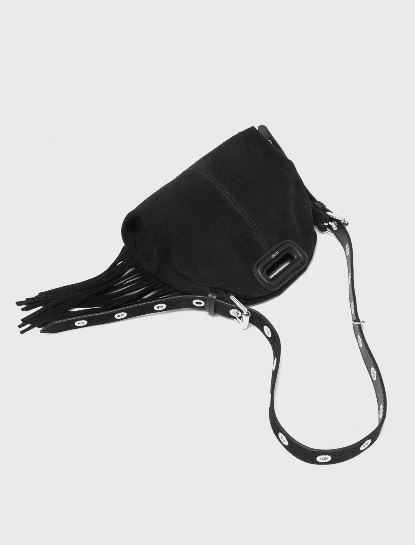 Suede leather mini Miss M bag - Black